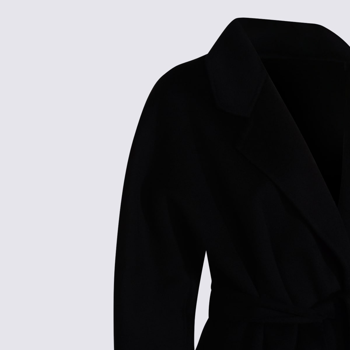 Elisabetta Franchi Black Wool Coat In Black