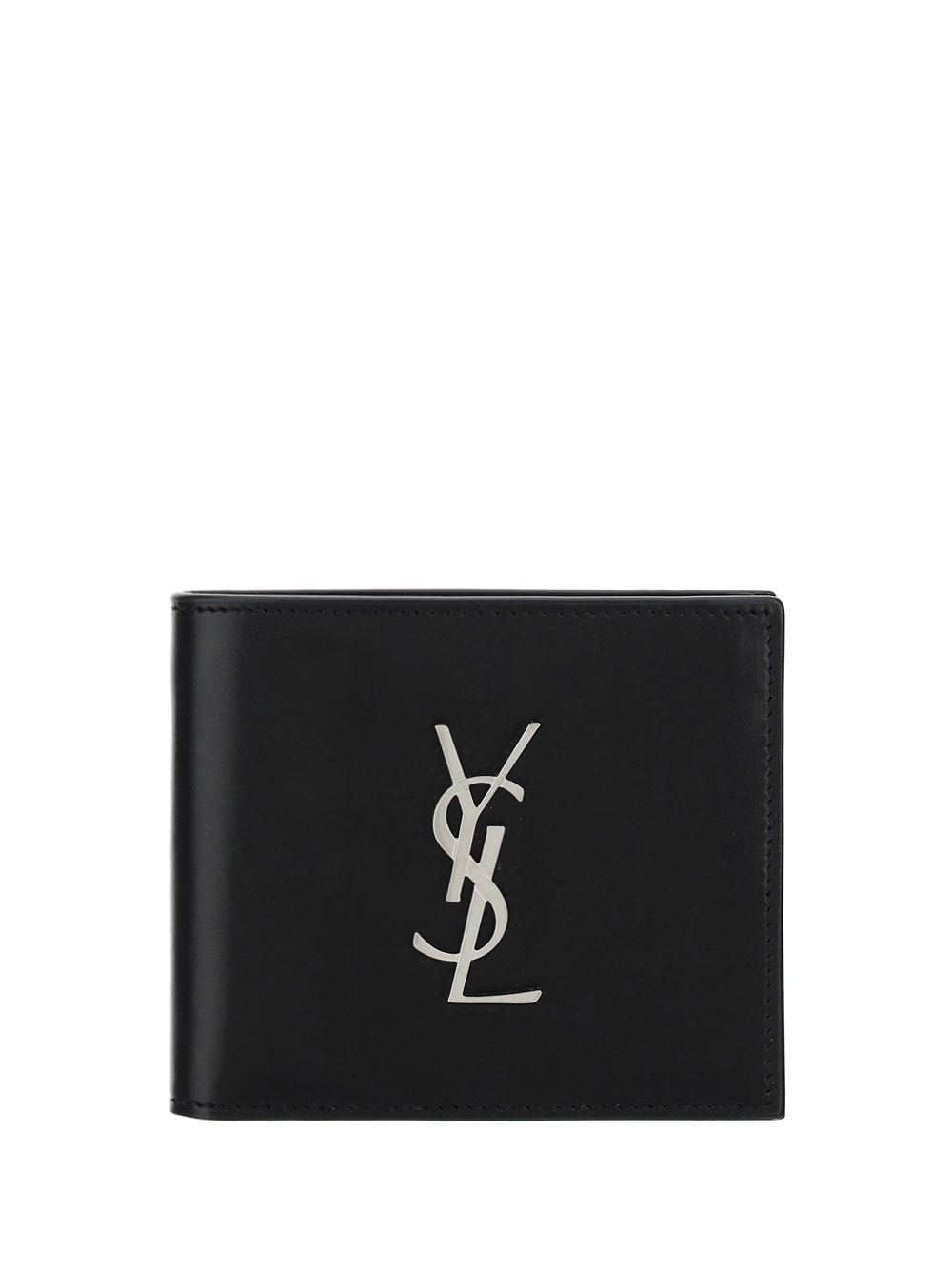 Saint Laurent Men's Monogram Plaque Leather Bifold Wallet