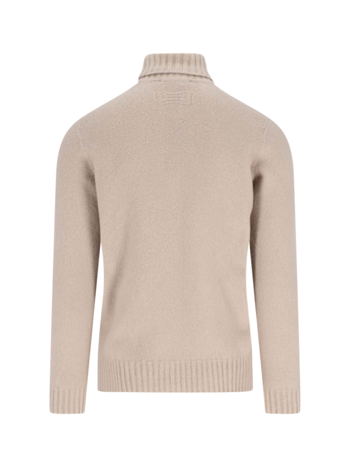 Drumohr Turtleneck Sweater With Ribbed Cuffs And Hem In Neutral