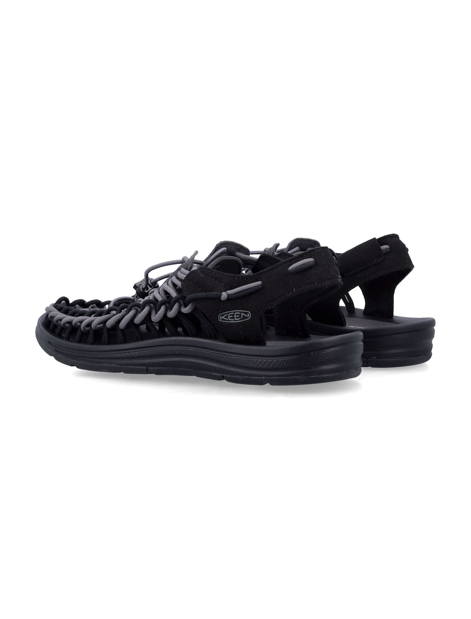 Keen Uneek M Sandals In Black Suede And Fabric In Magnet Steel Grey
