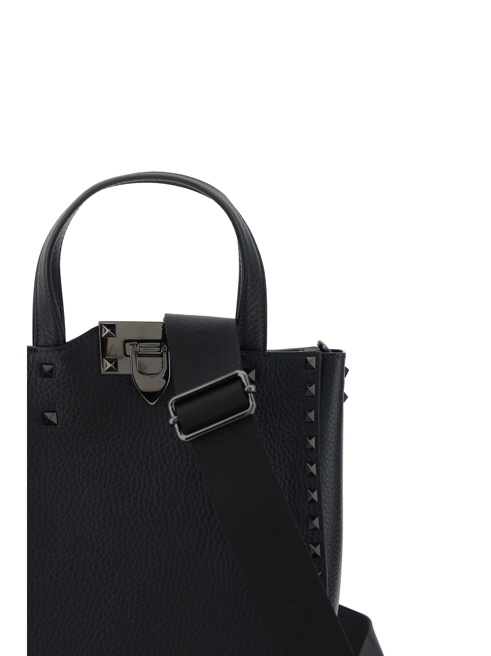 Shop Valentino Rockstud Small Handbag In Nero