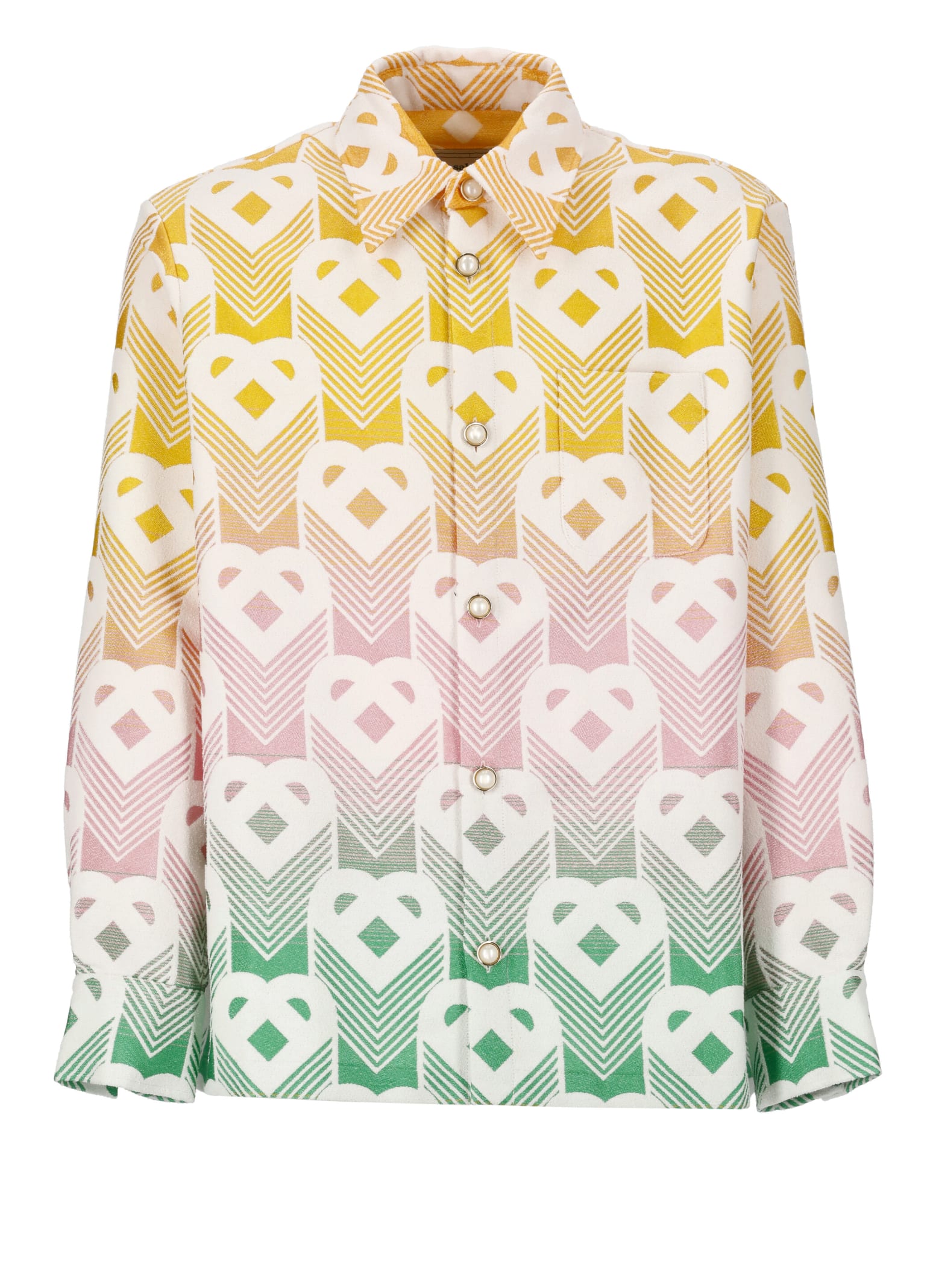 Shop Casablanca Gradient Heart Jacket In Multicolour