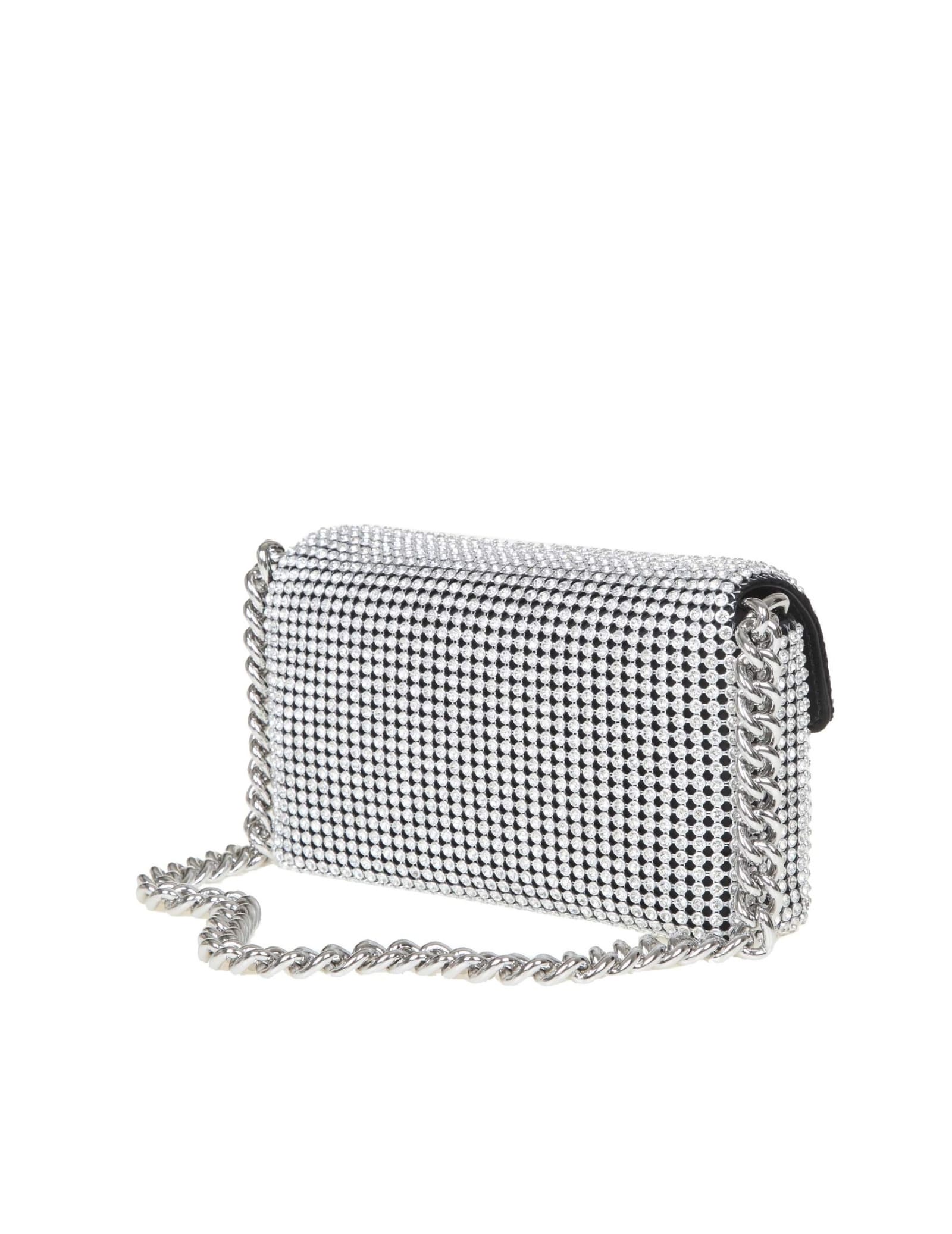 Shop Marc Jacobs Mini Soft Bag In Fabric With Applied Rhinestones In Crystals