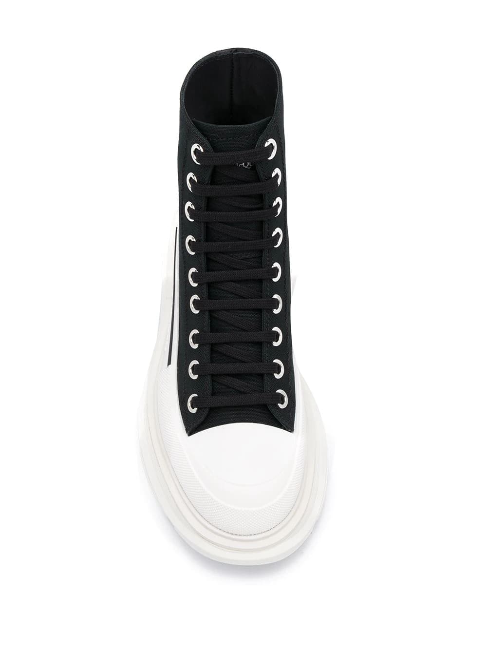 Shop Alexander Mcqueen Black And White Tread Slick Ankle Boots