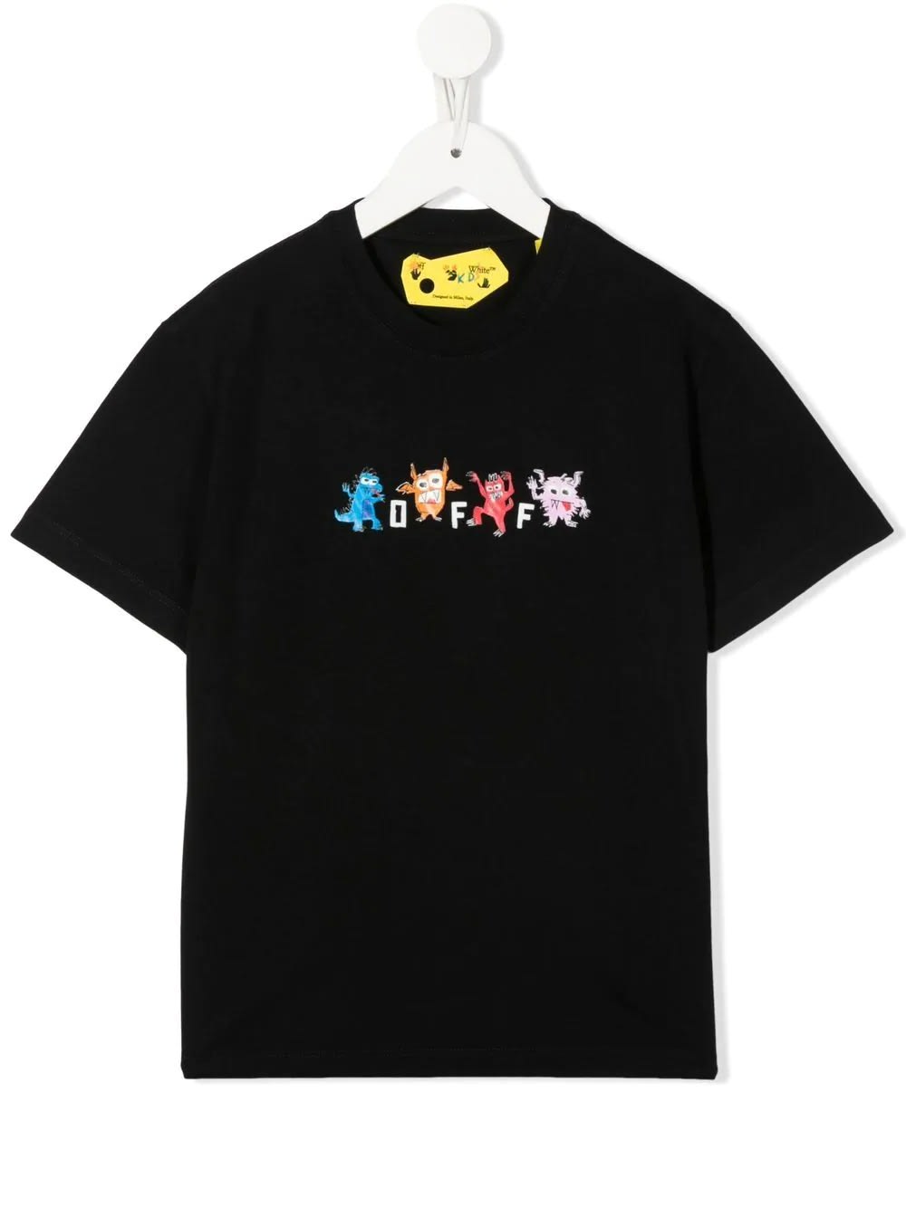 Off-White Kids Black T-shirt With Monster Off Print