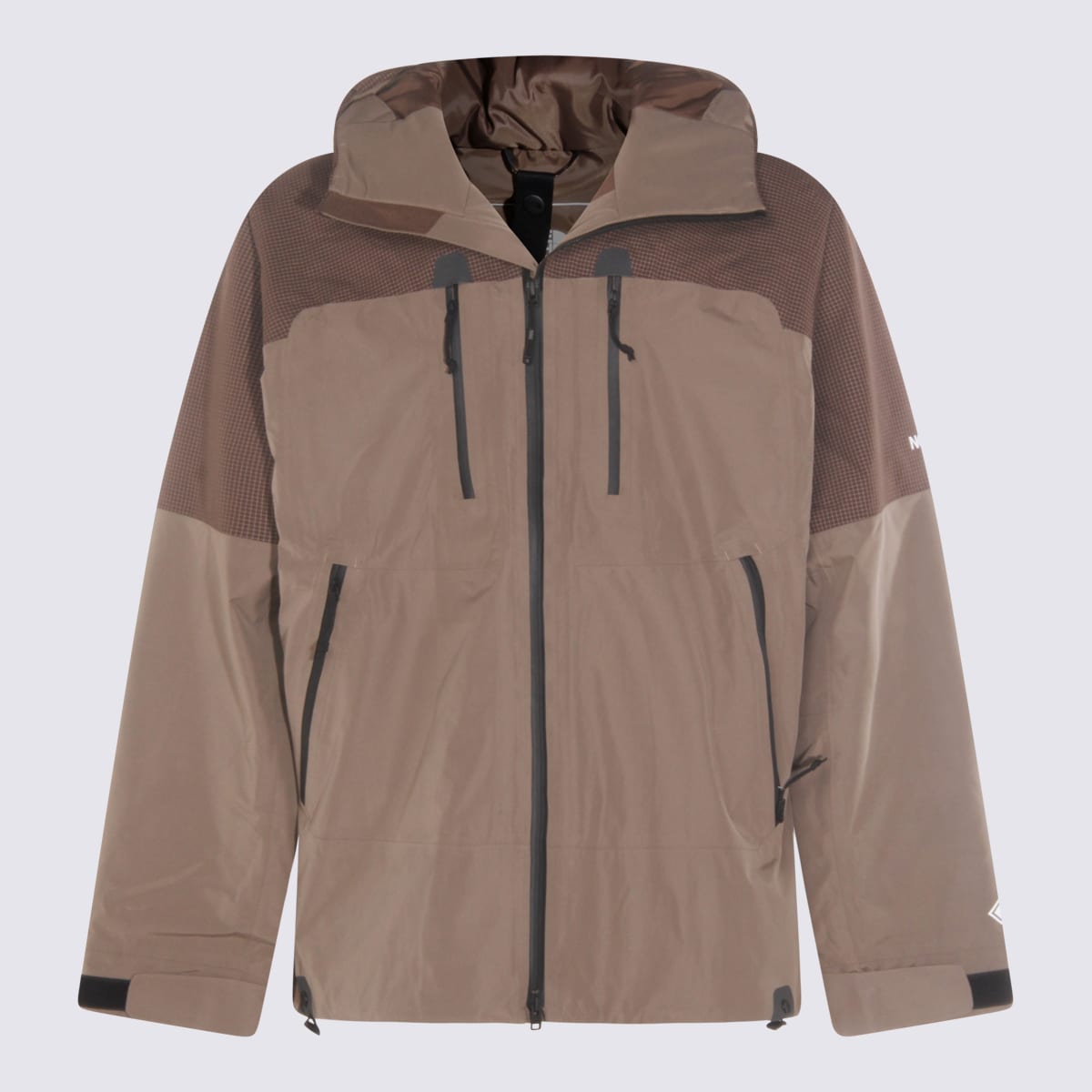 The North Face Eg Devils Thumb Grid-pattern Hooded Jacket In Brown