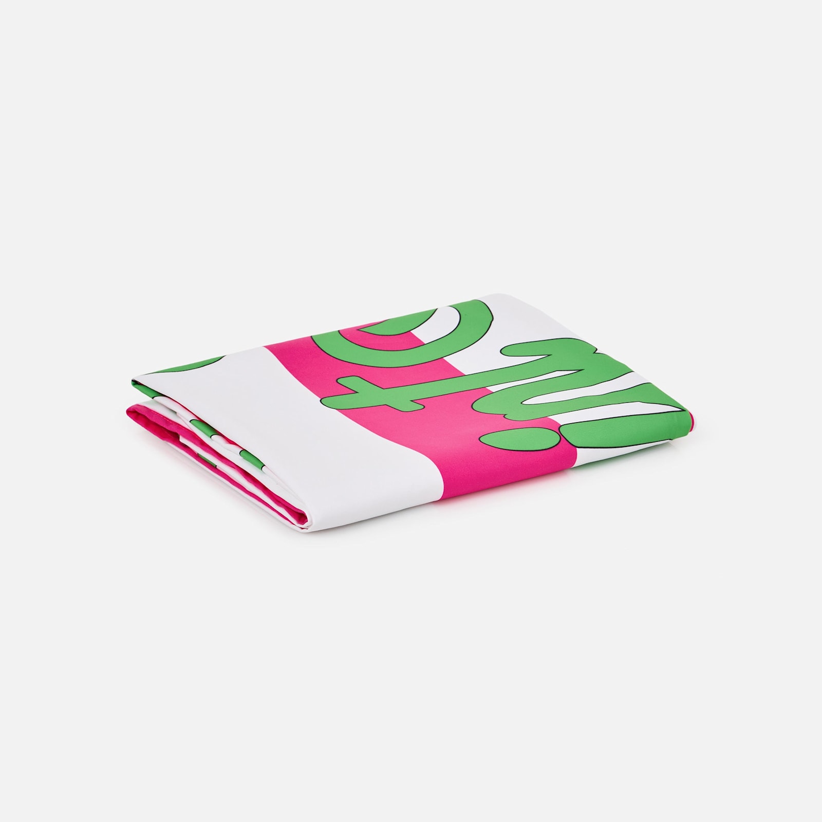 Mc2 Saint Barth Microfiber Beach Towel With Fluo Pink Striped Print In Fluo