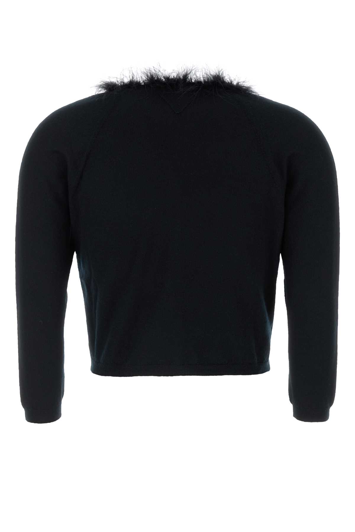 Prada Black Cashmere Cardigan In Nero