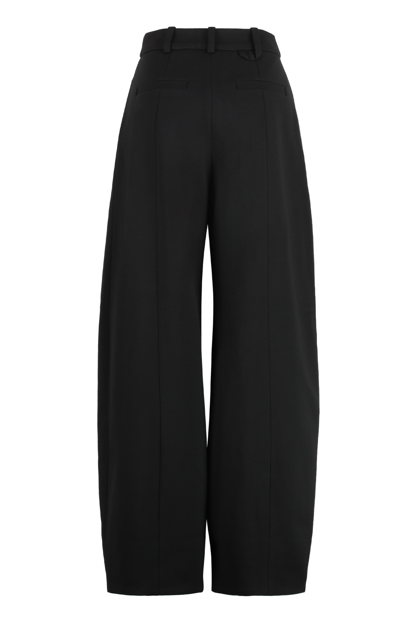 Jacquemus 'le Pantalon Paseo' Black Pants With Belt Loops And Wide Leg In Black