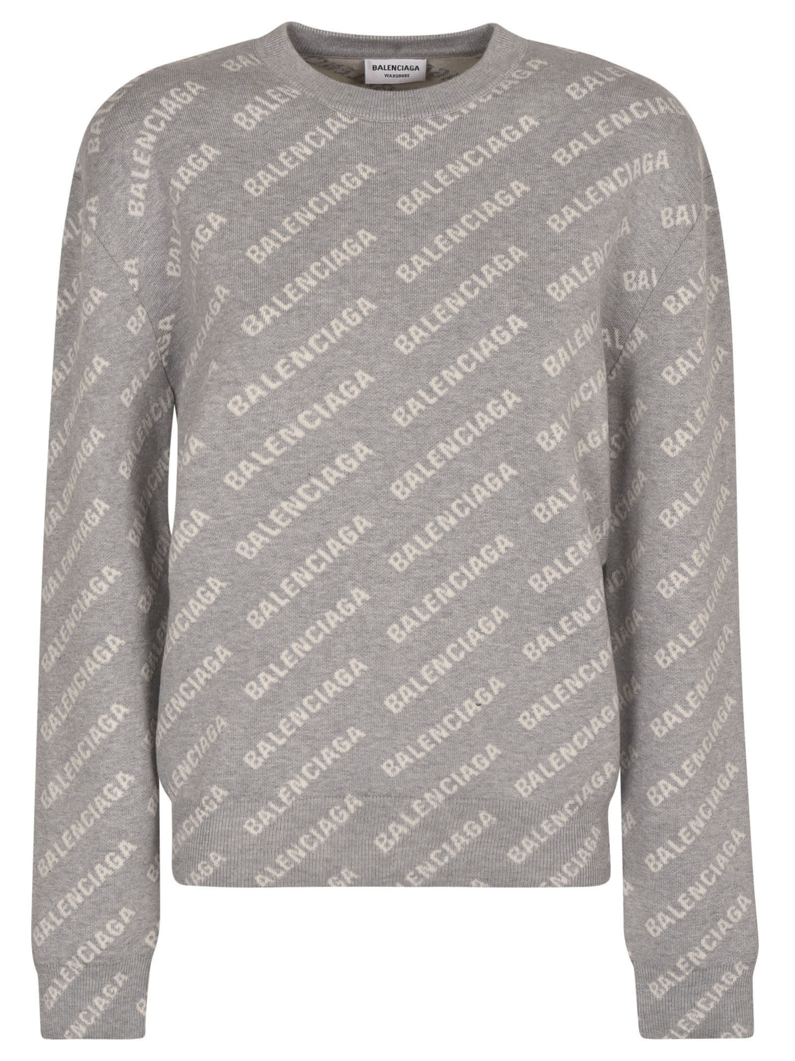 Balenciaga All-over Logo Crewneck Sweater