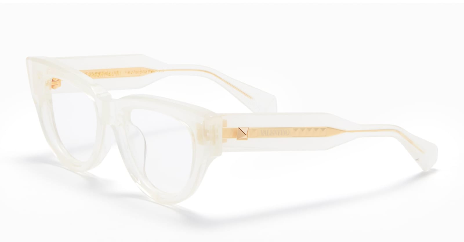 Shop Valentino V-essential Iii - Crystal Ivory / Gold Rx Glasses In White