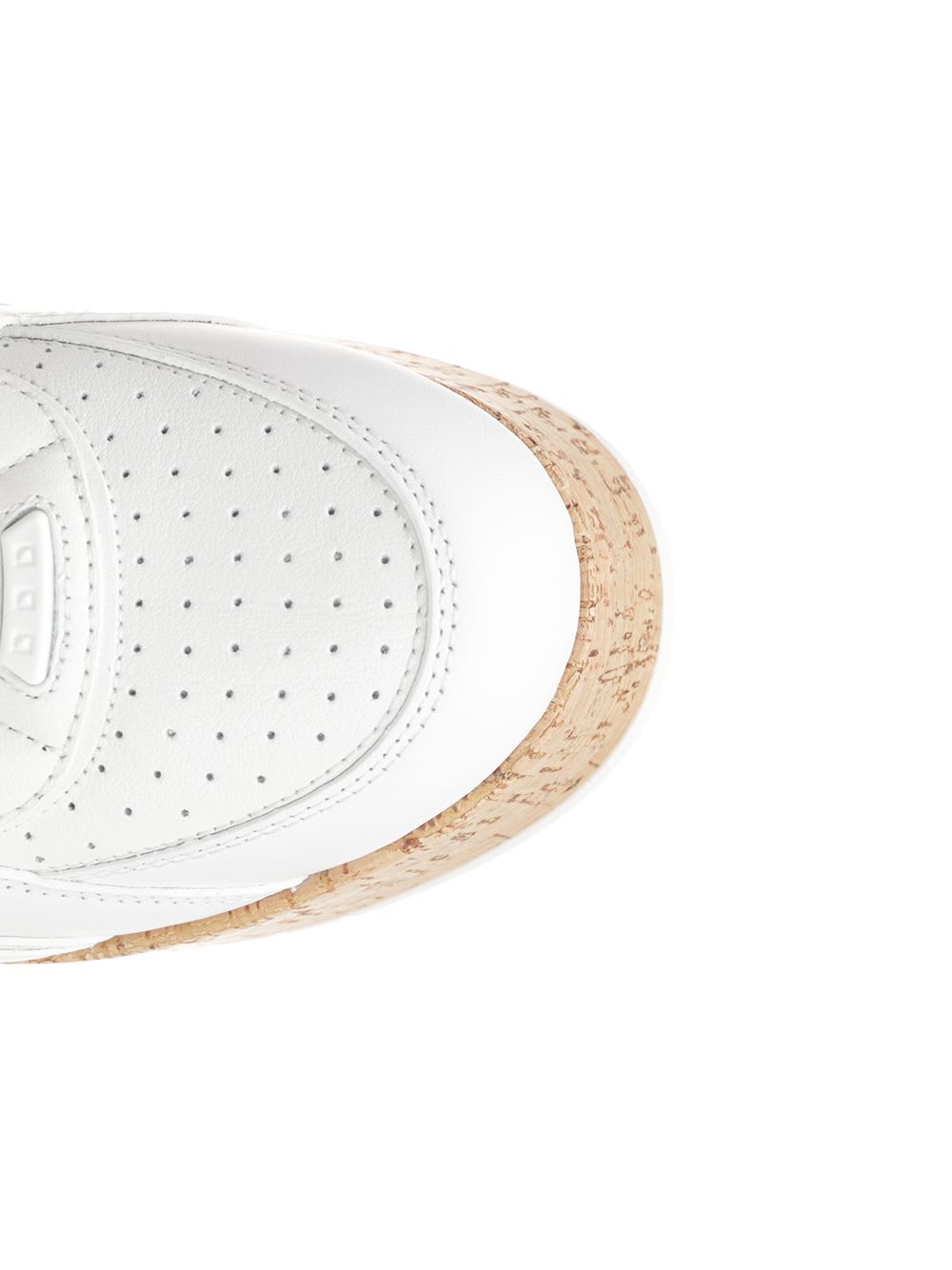 Valentino Leather Platform Sneakers Perforated Detailing In White