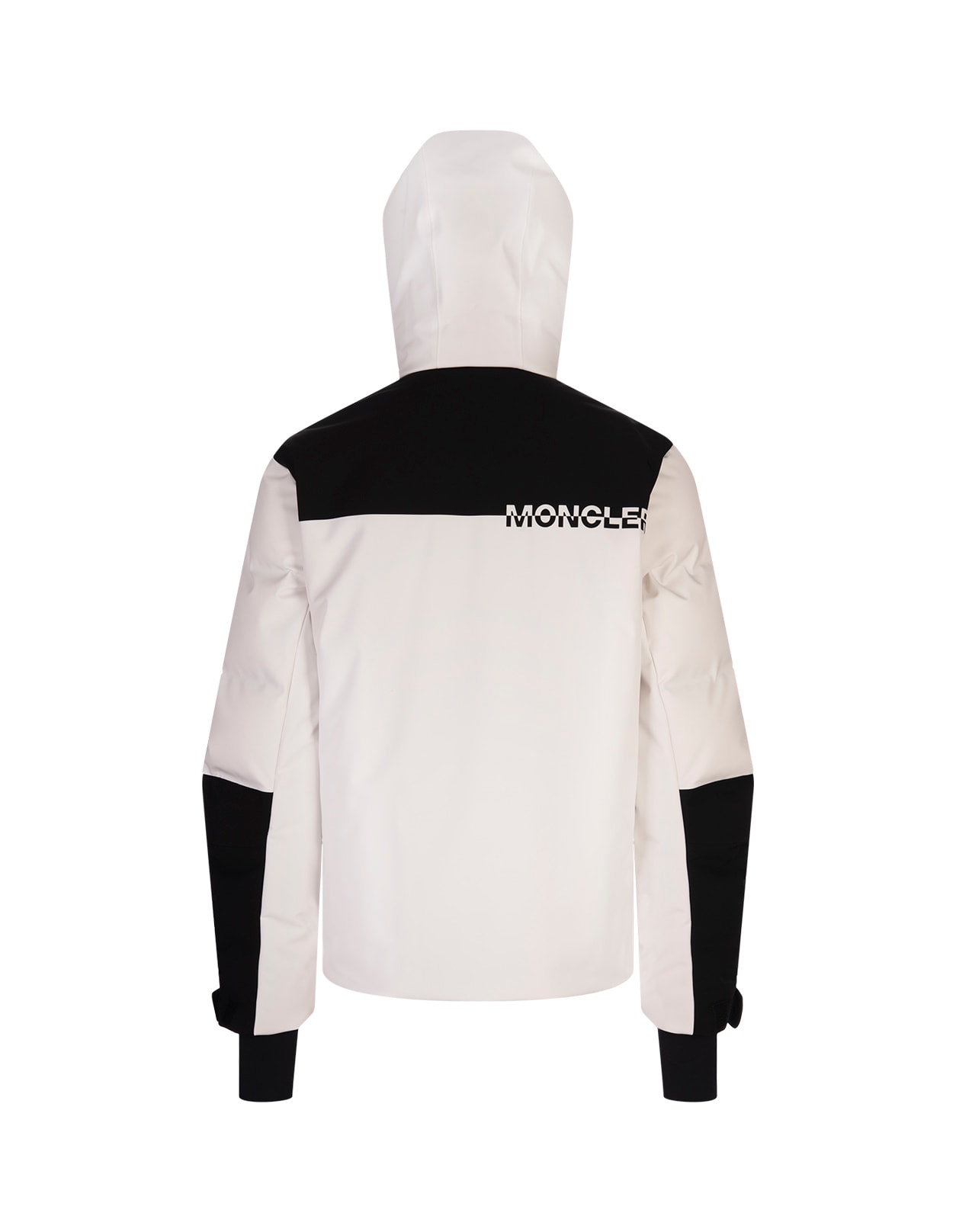 Shop Moncler White And Black Curtis Down Jacket