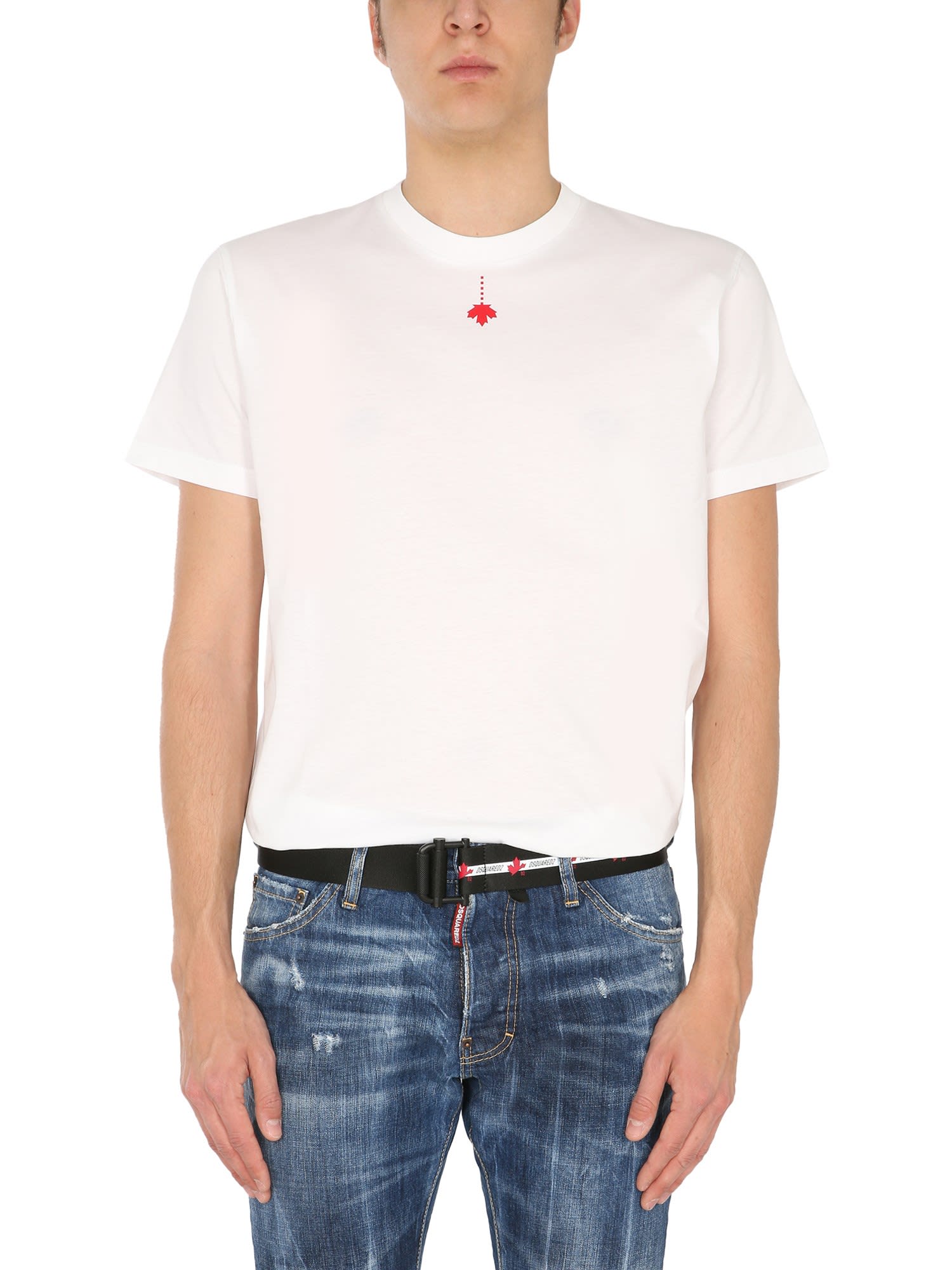 Dsquared2 Crew Neck T-shirt In Bianco