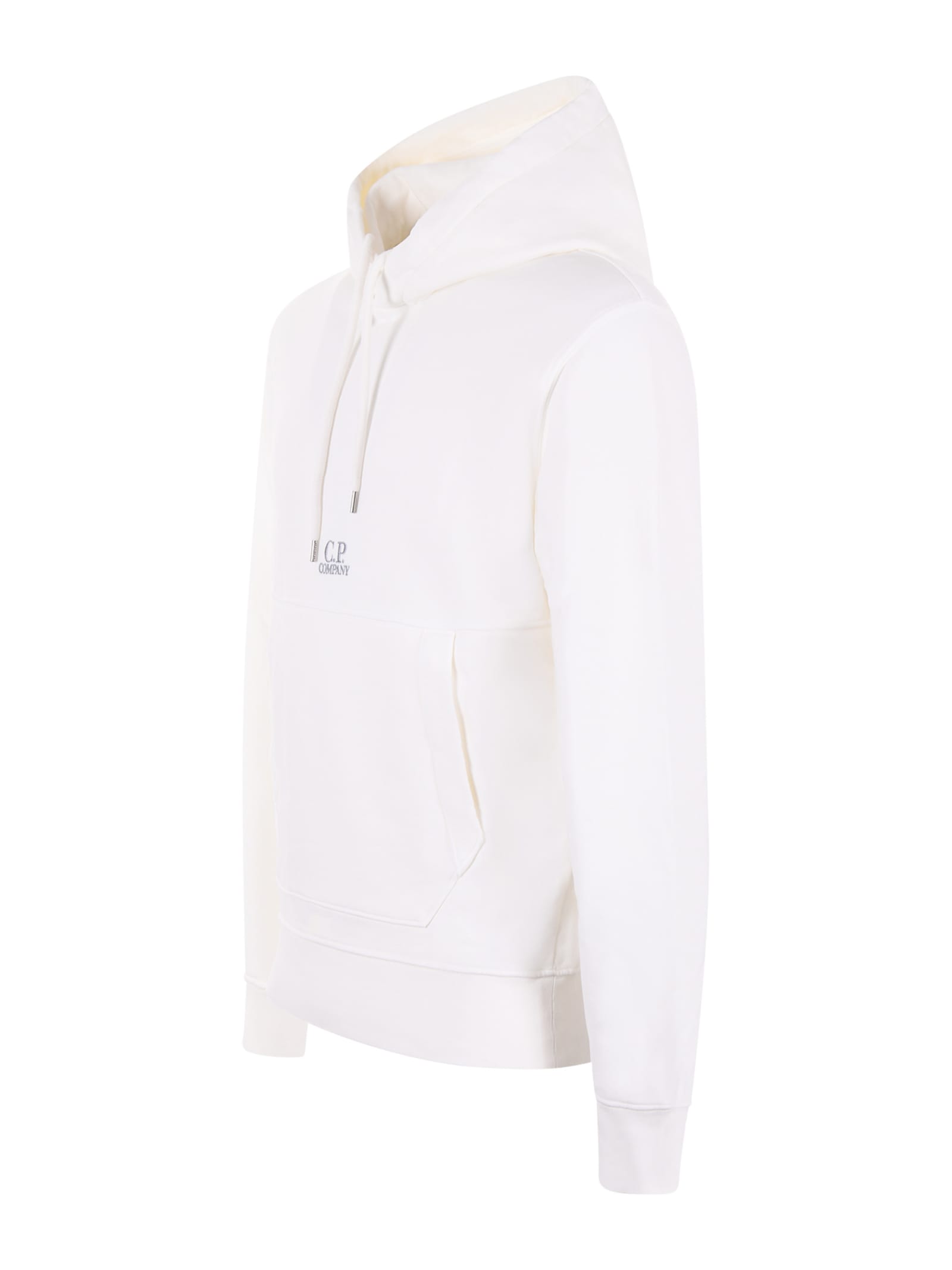 Shop C.p. Company Hoodie  In Cotton In White