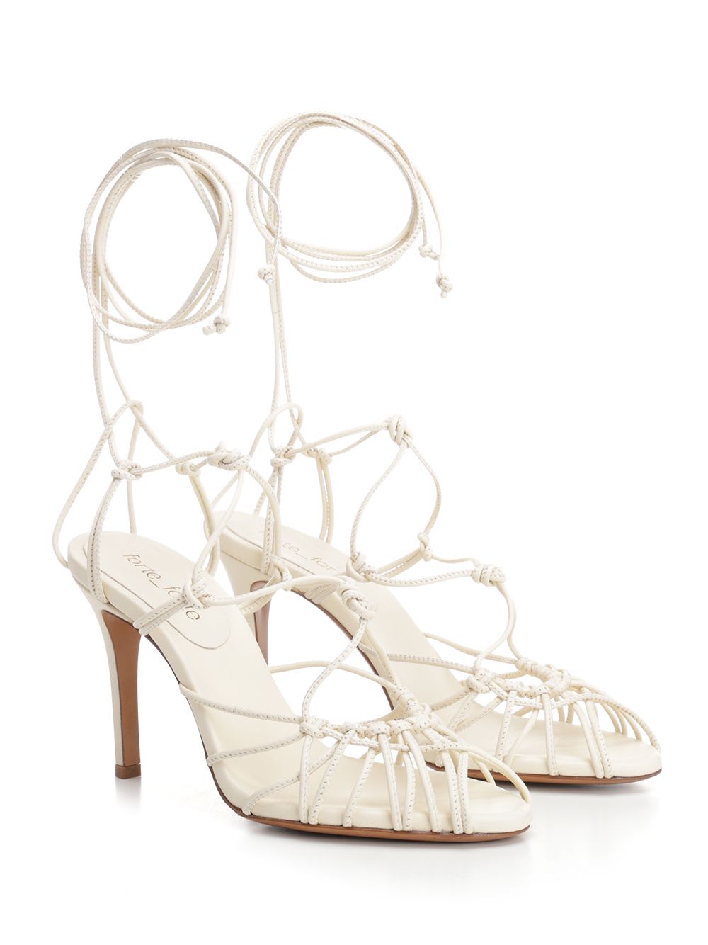 FORTE FORTE WHITE LEATHER SANDALS