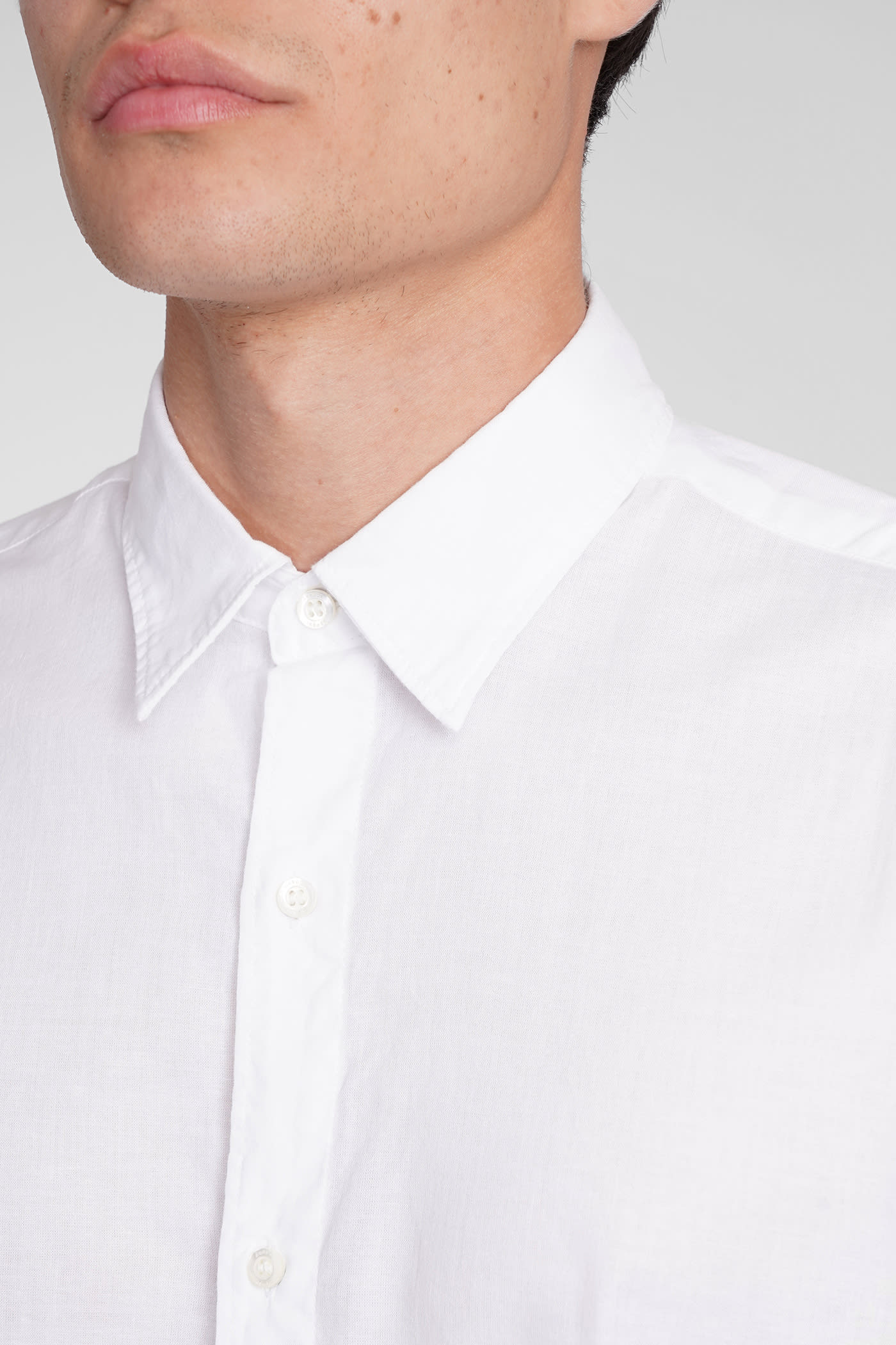 Shop Aspesi Camicia Ridotta Ii Shirt In White Cotton In Bianco / White