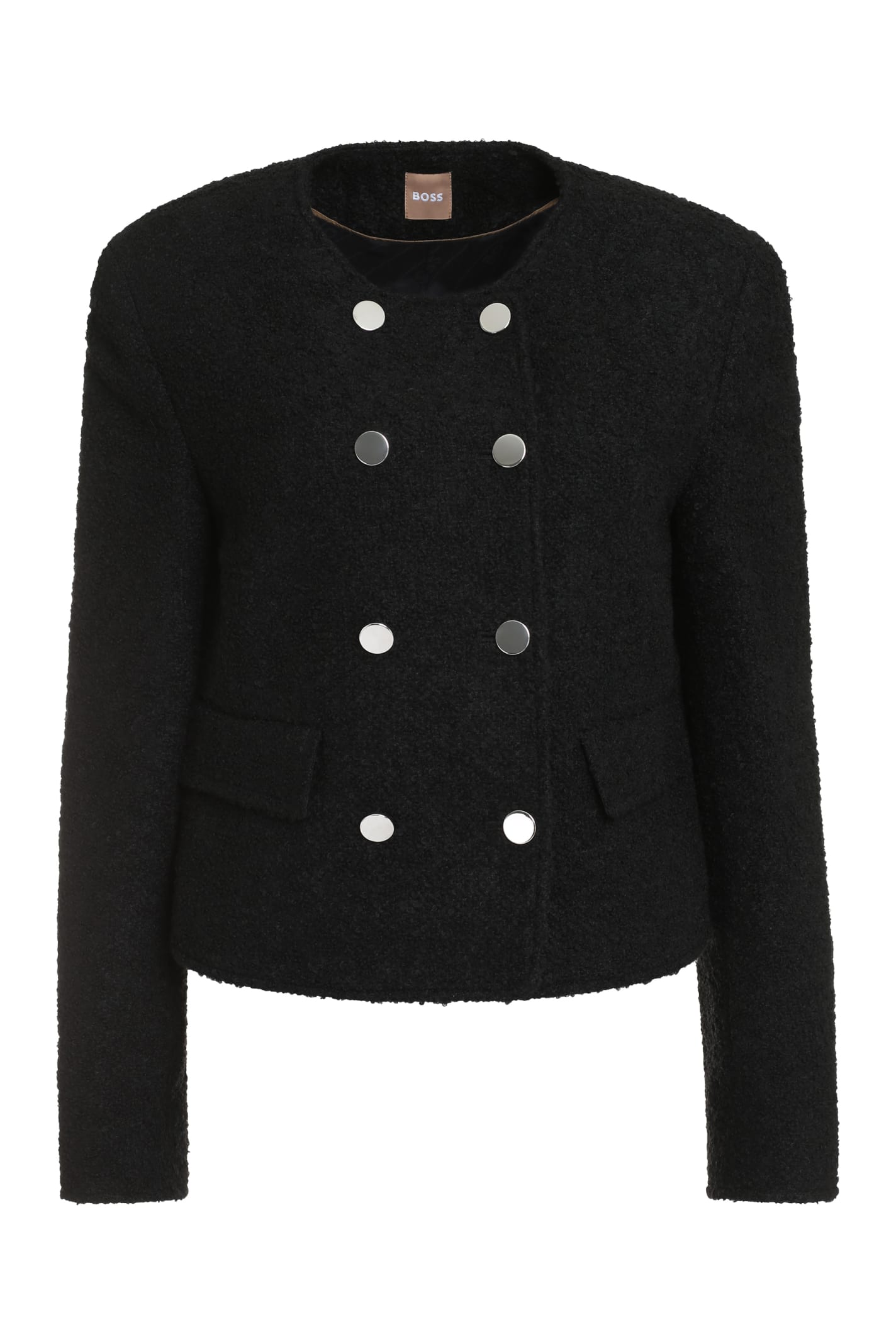 Shop Hugo Boss Jesetta Tweed Jacket In Black