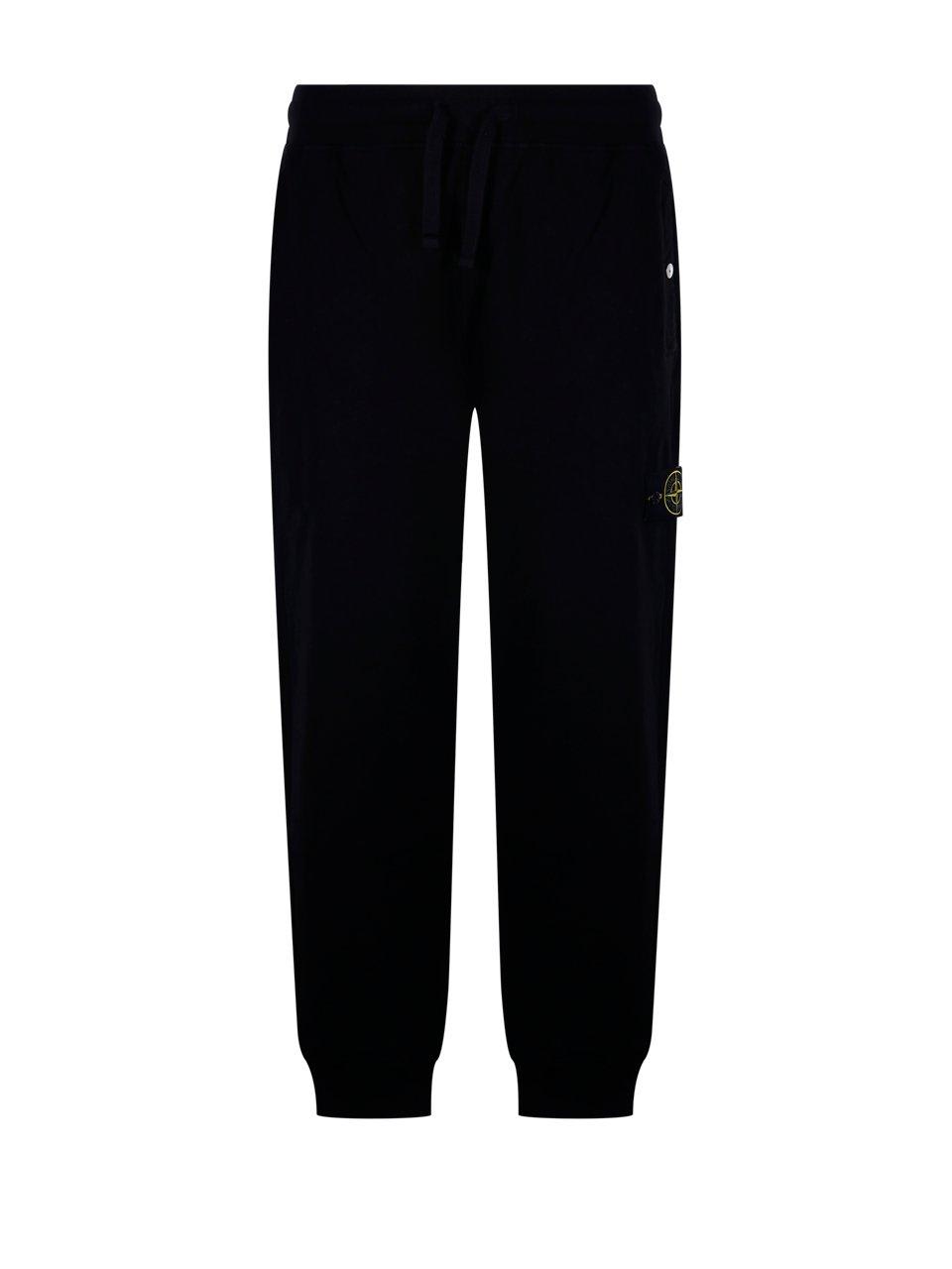 Shop Stone Island Logo Patch Track Pants In Nero