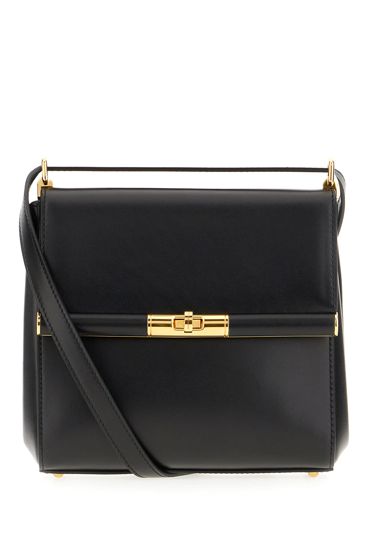 Dolce & Gabbana Black Leather Marlene Crossbody Bag In Nero