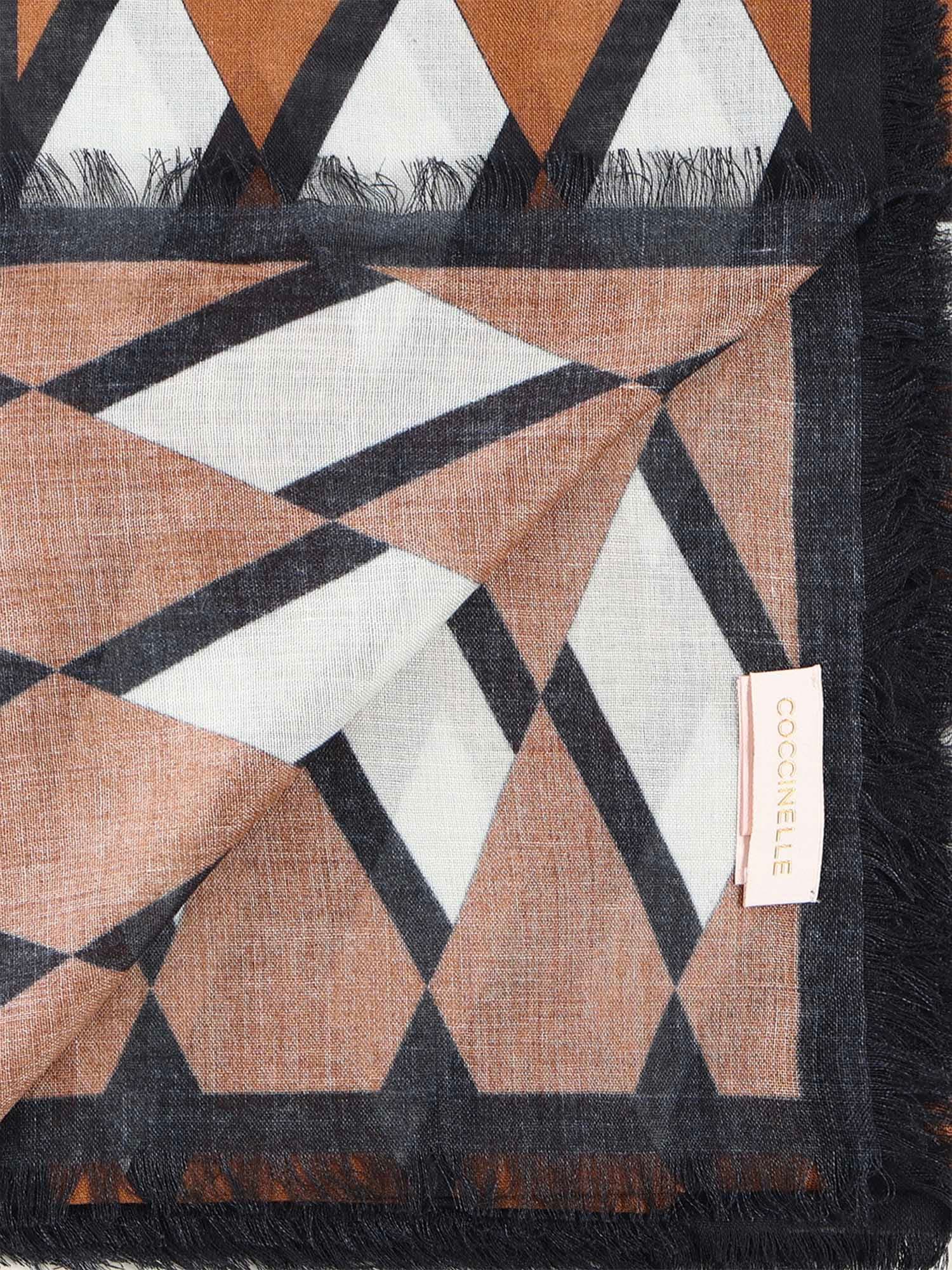 Coccinelle Viscose And Wool Scarf In Brown