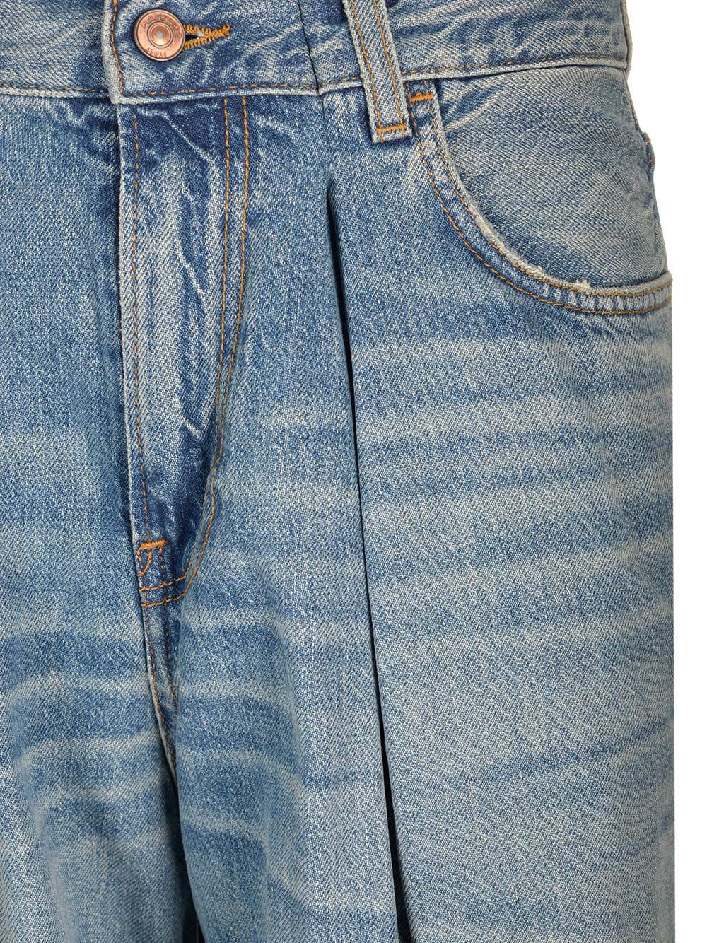 Haikure Tencel Candy Belt Loops Pleated Trousers In Blue Tencel