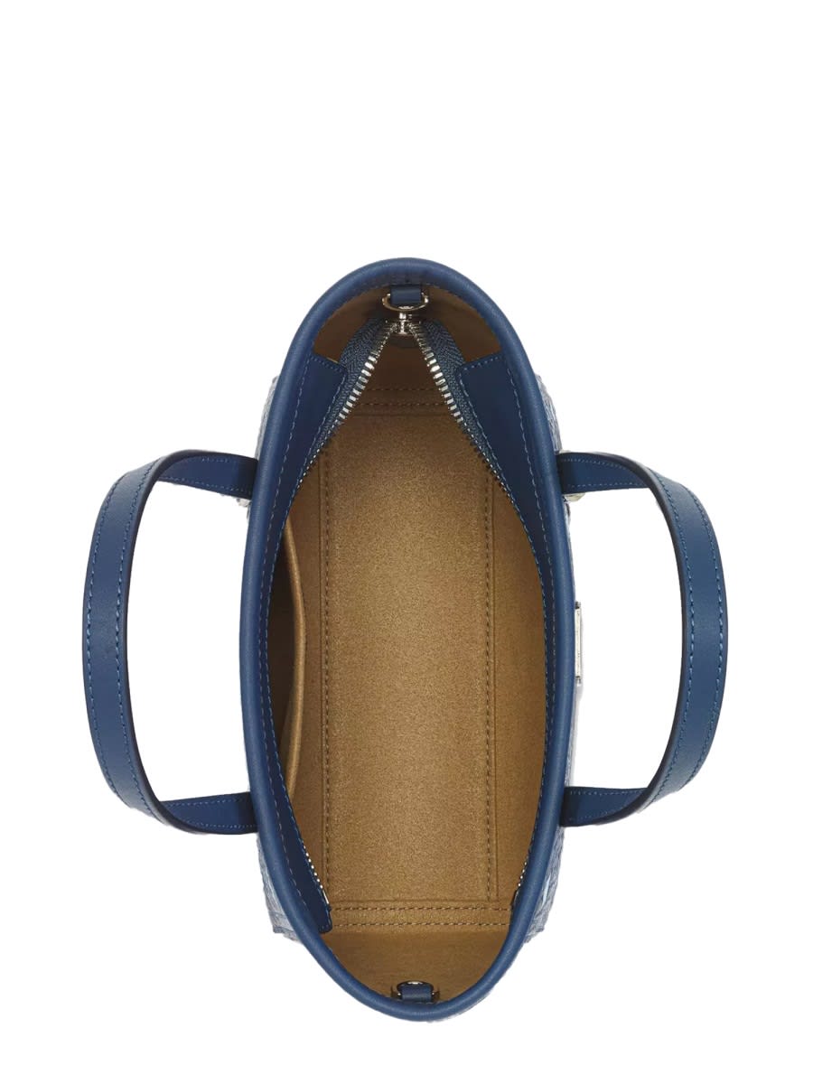 Mcm Toni Top-zip Mini Bag In Visetos In Blue