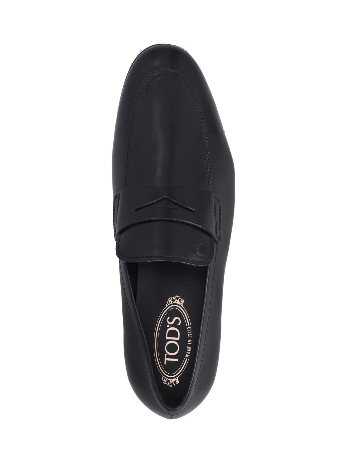 Shop Tod's Logo Loafers In Black