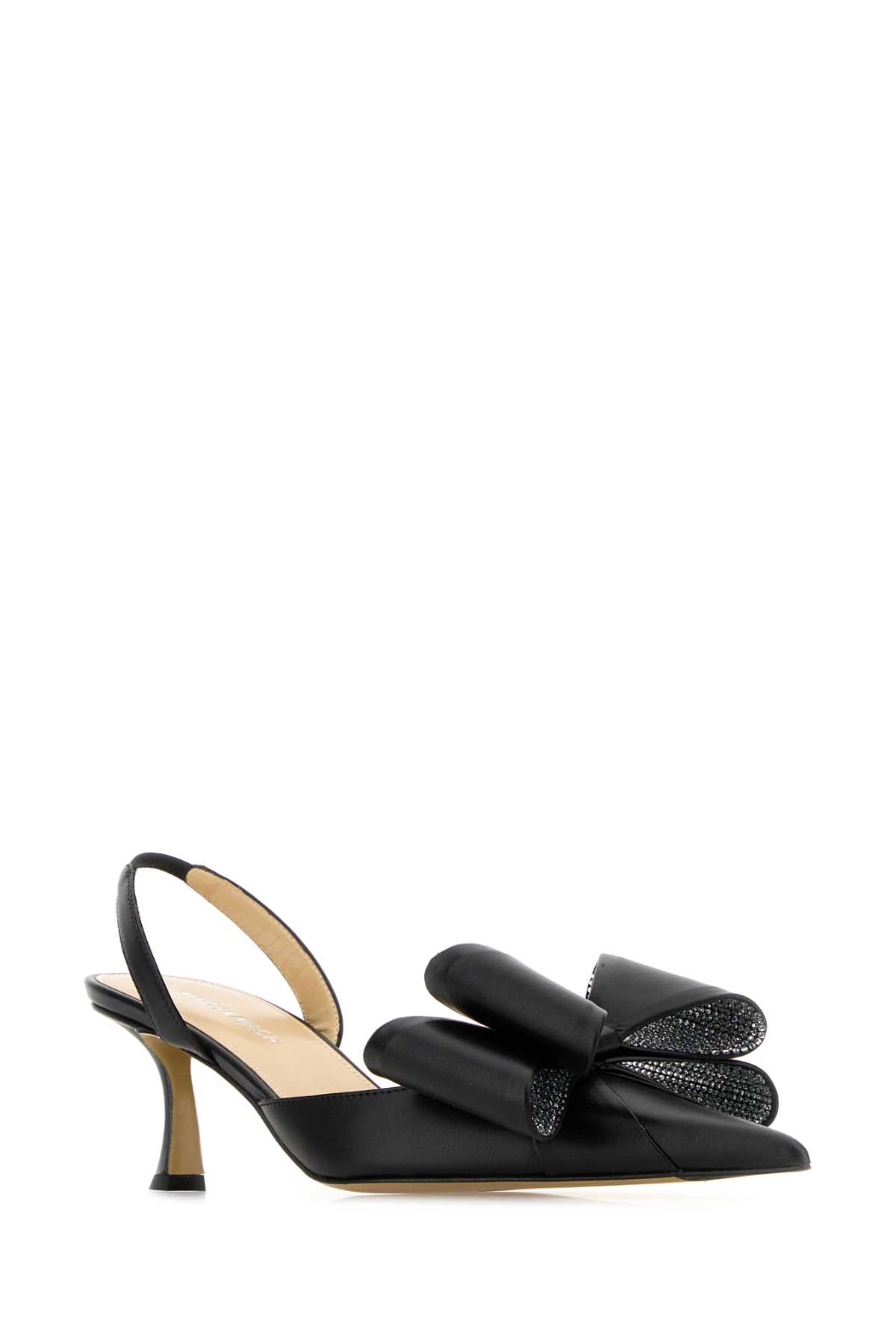 MACH &AMP; MACH BLACK LEATHER LE CADEAU PUMPS