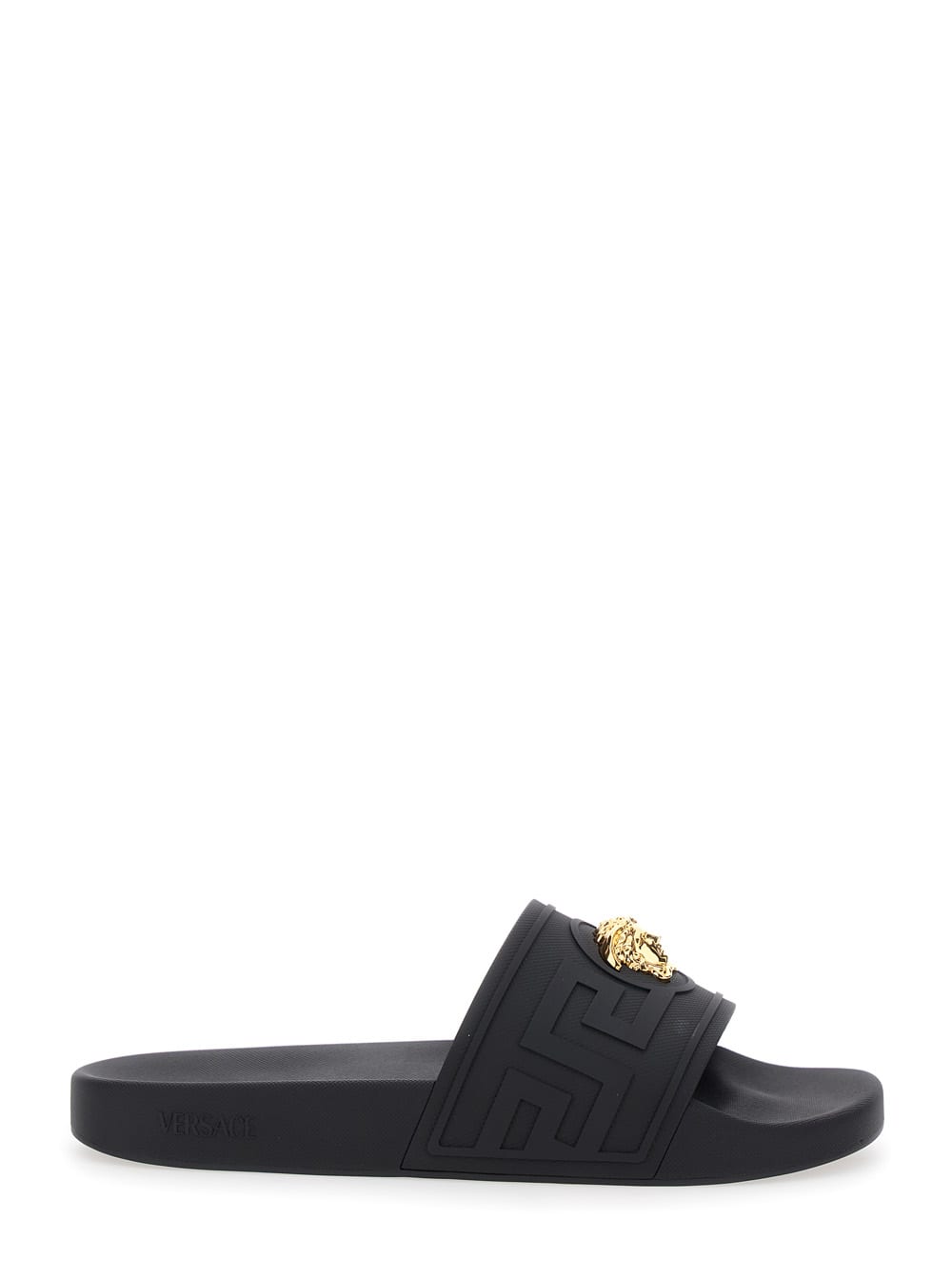 Versace La Medusa Slides In Black