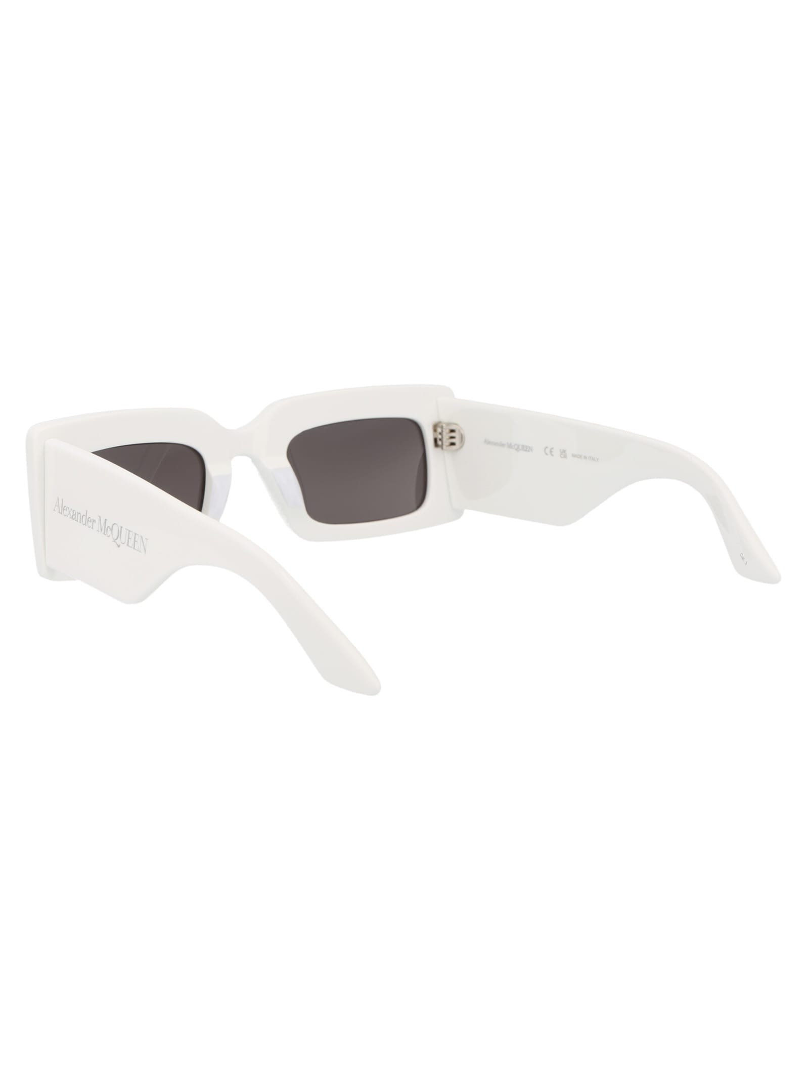 Shop Alexander Mcqueen Am0433s Sunglasses In 005 White White Grey