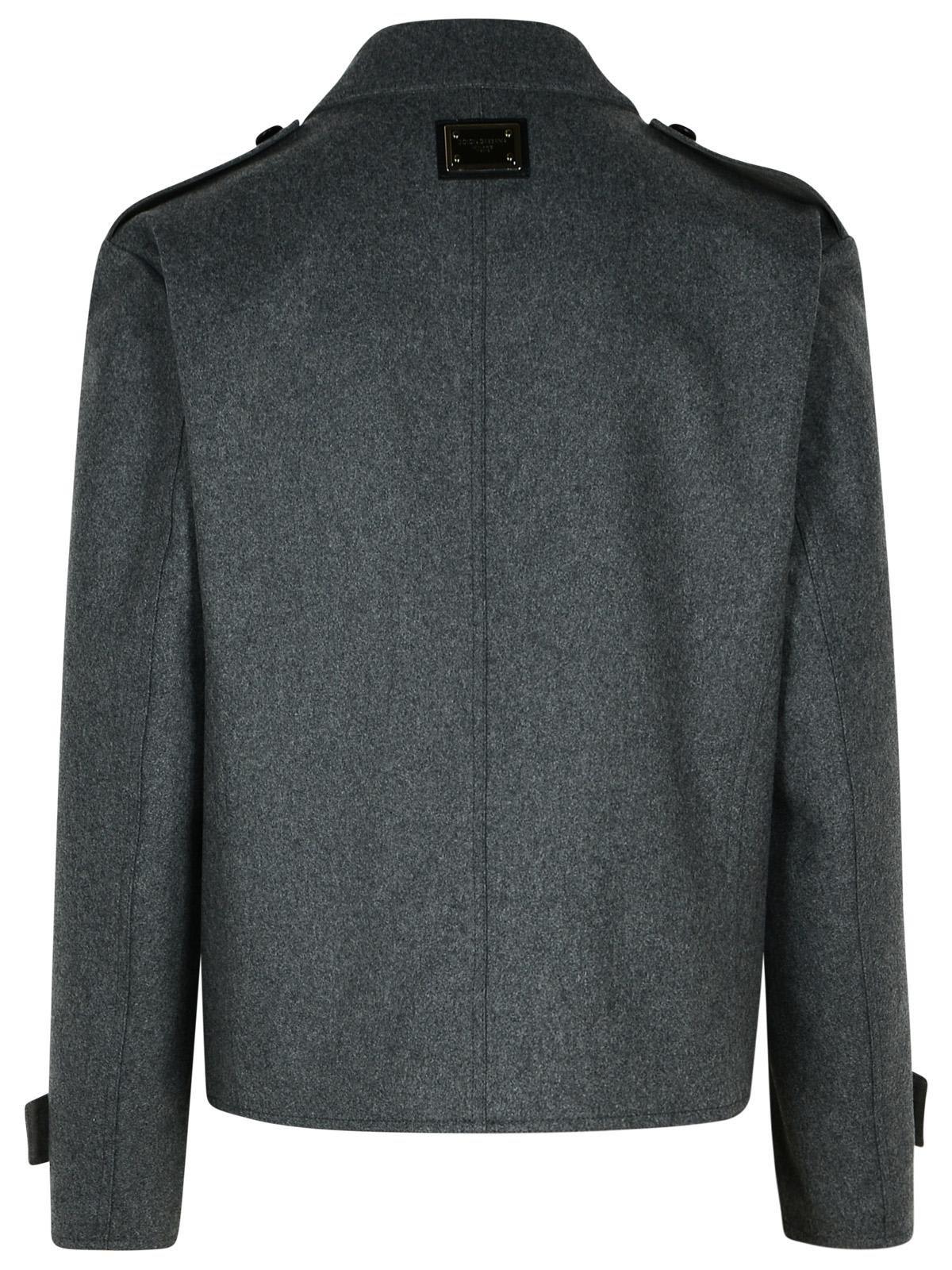 Shop Dolce & Gabbana Double-breasted Coat In Grey