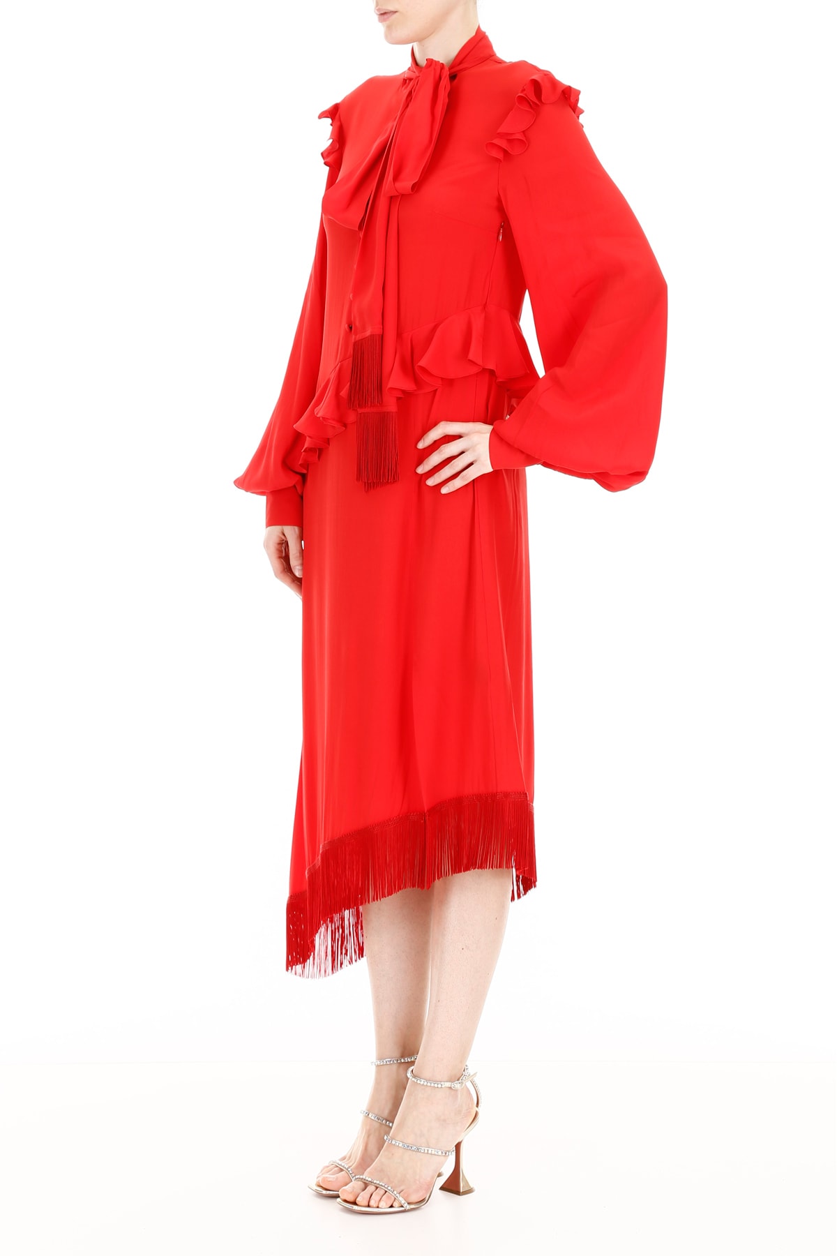 Rokh Rokh Asymmetric Ruffled Dress - RED (Red) - 10922489 | italist