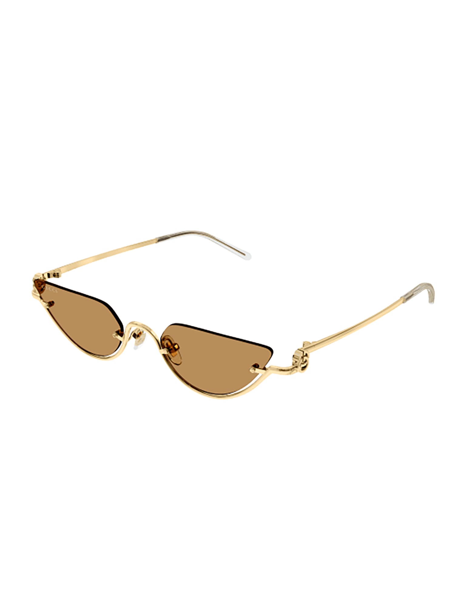 Shop Gucci Gg1603s Sunglasses In Gold Gold Brown