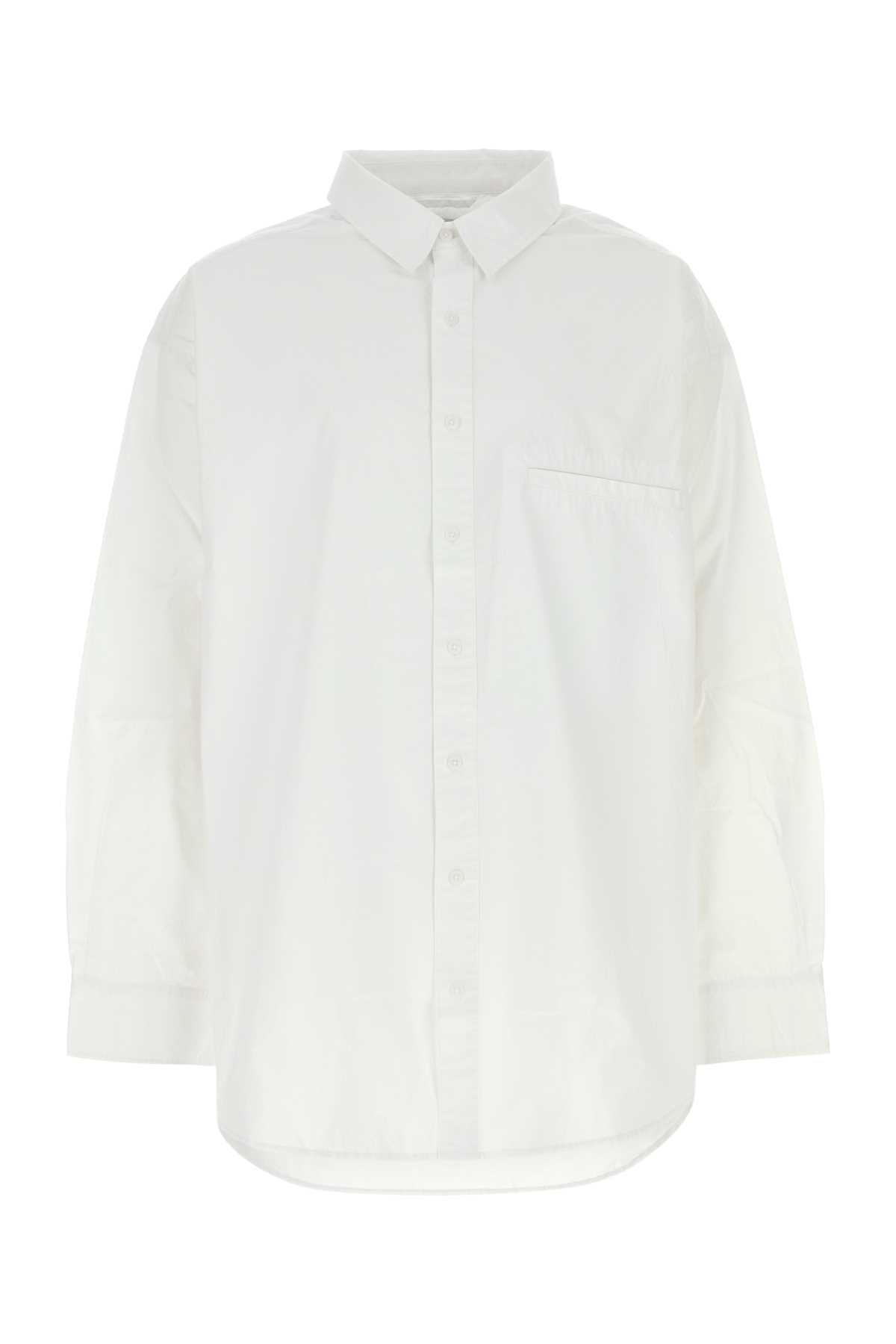 Shop Entire Studios White Poplin Giant Oversize Shirt