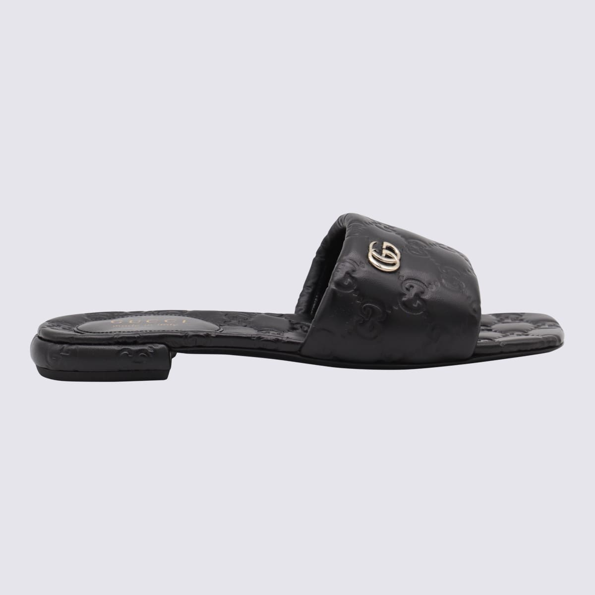 GUCCI BLACK LEATHER FLATS