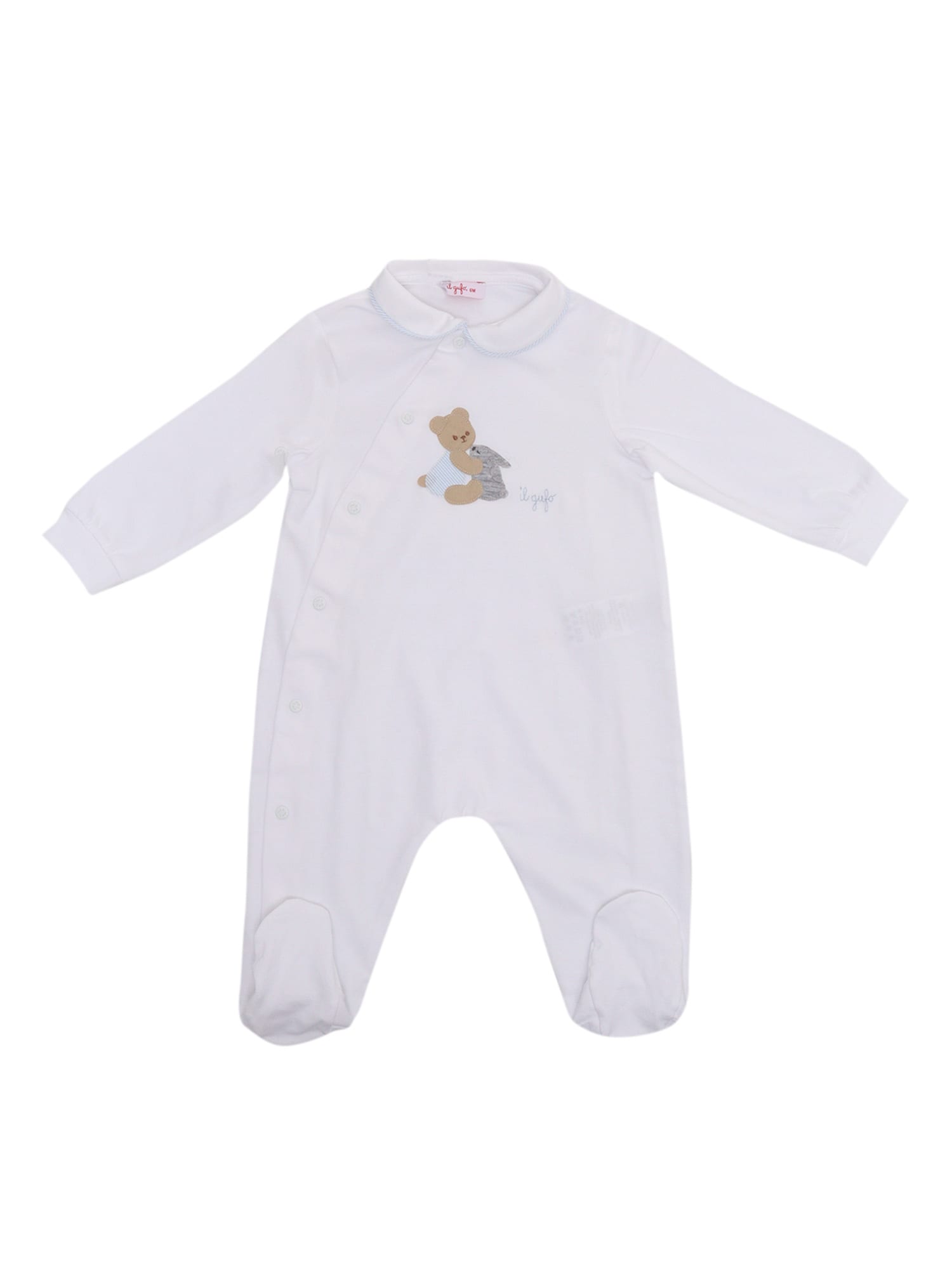 Il Gufo IL GUFO - PINSTRIPE JERSEY ONESIE WITH BOW