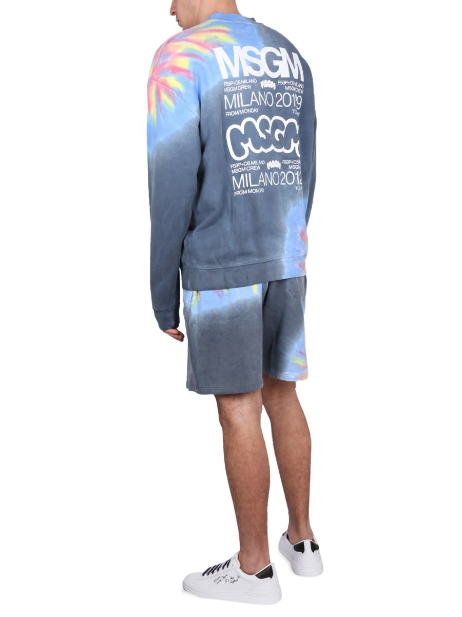 Msgm Cotton Sweatshirt In Multicolour