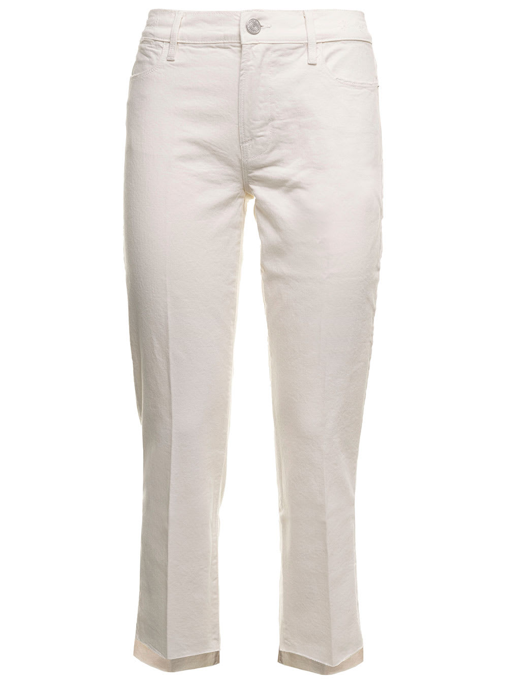 Le High Straight Ivory Colored Denim Jeans Frame Woman