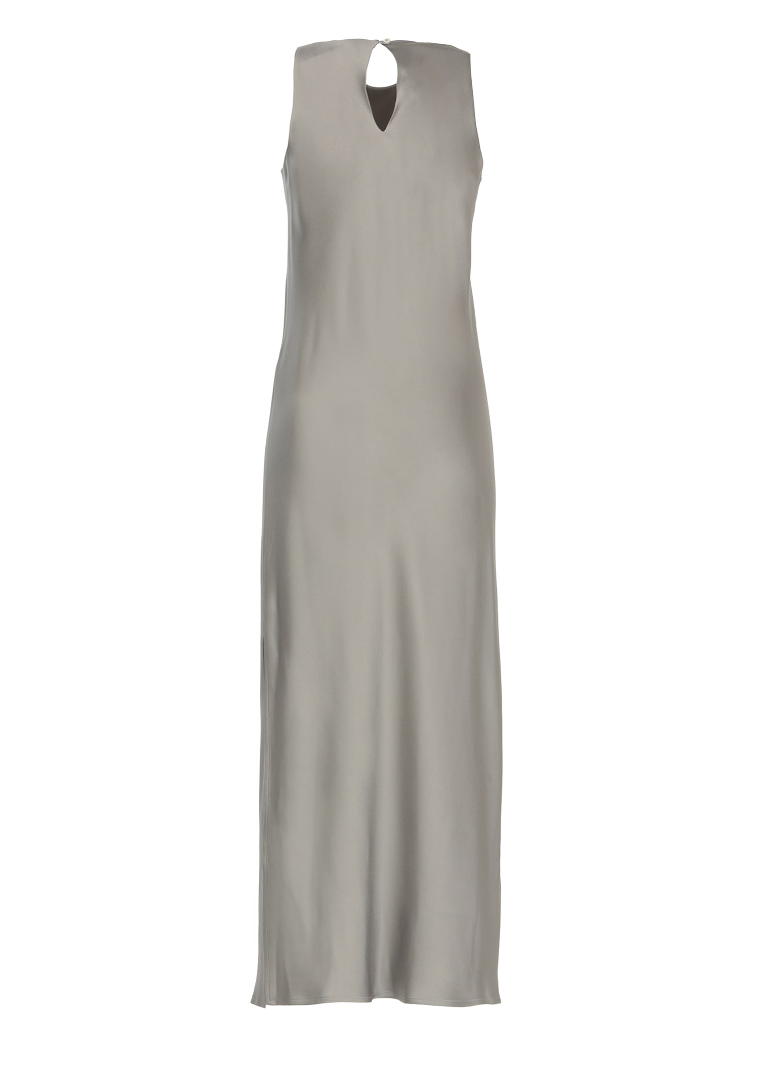 Shop Herno Satin Dress In Grey