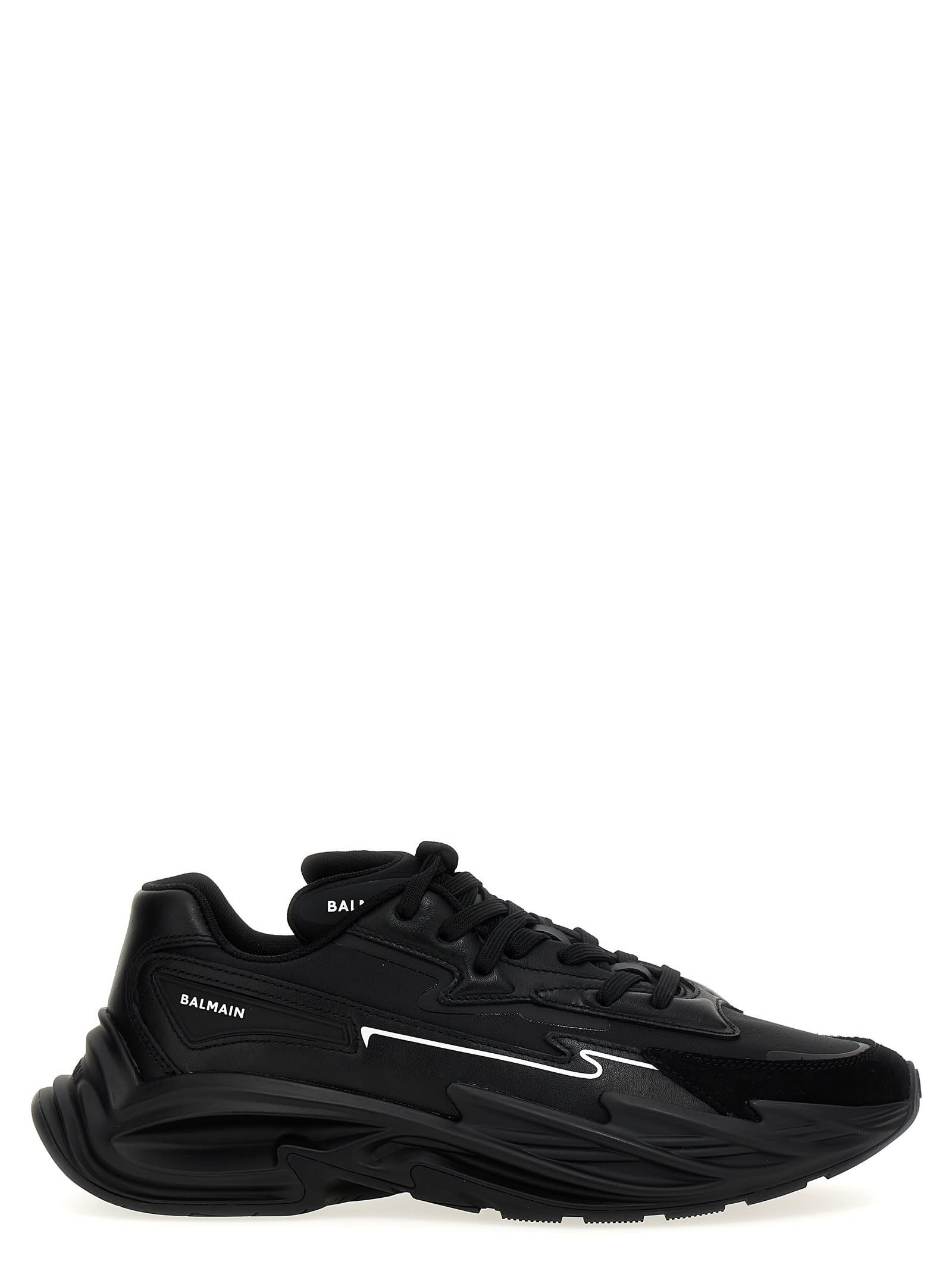 Shop Balmain Run-row Sneaker In Black