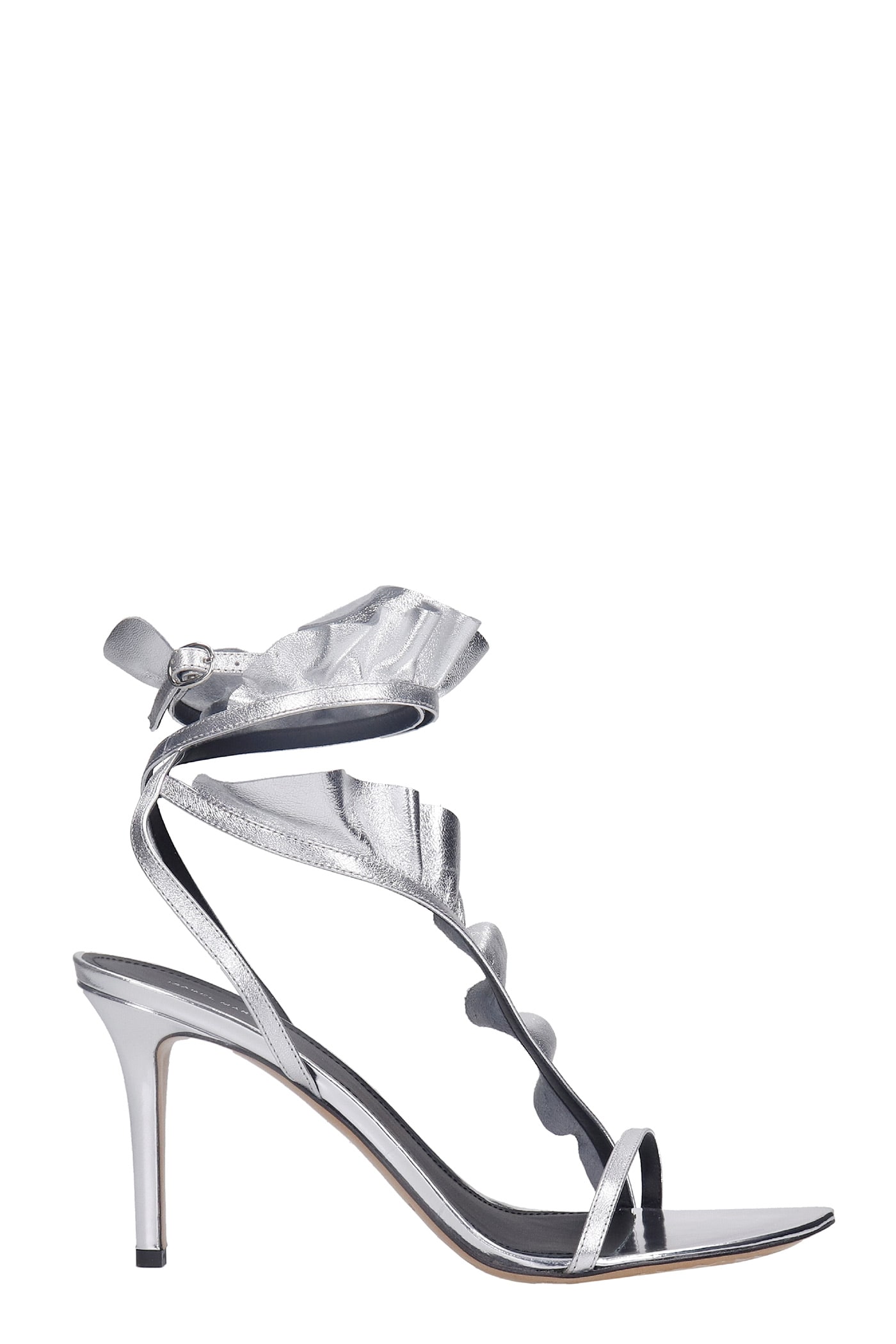 Buy Isabel Marant Alime Sandals In Silver Leather online, shop Isabel Marant shoes with free shipping