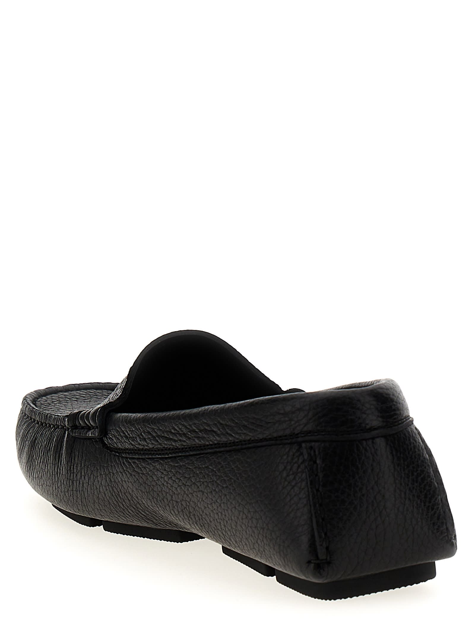 Shop Dolce & Gabbana Logo Leather Loafers In Nero