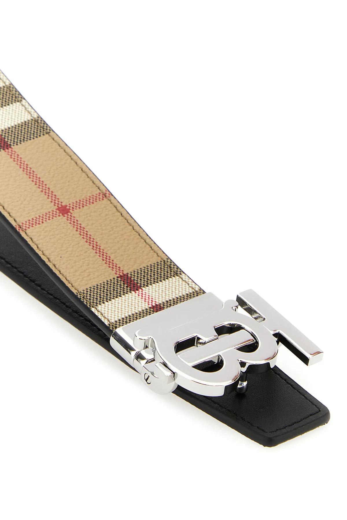 Shop Burberry Printed Canvas Belt In Beige