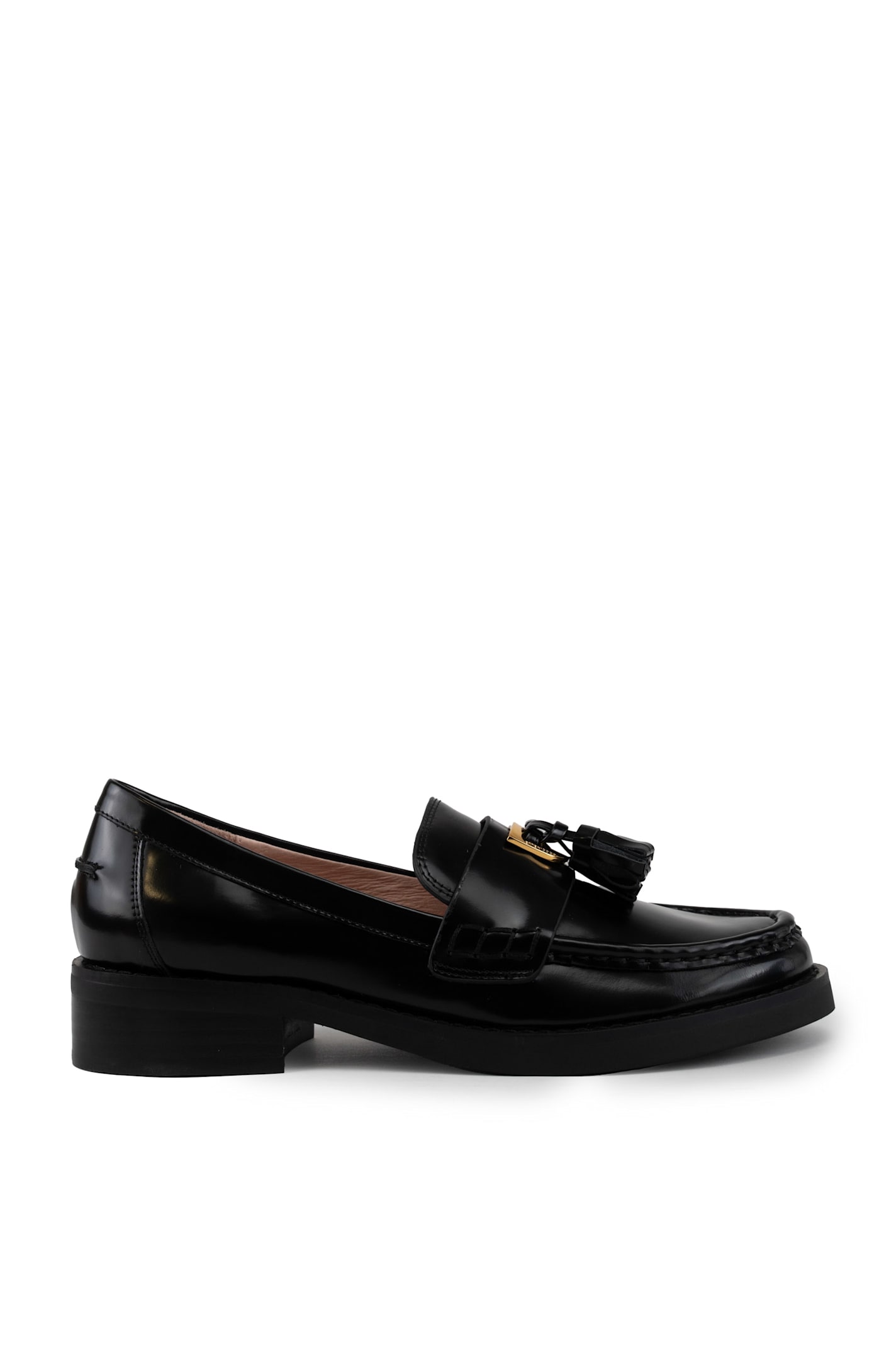 Shop Coccinelle Beat Shiny Leather Loafers In Black