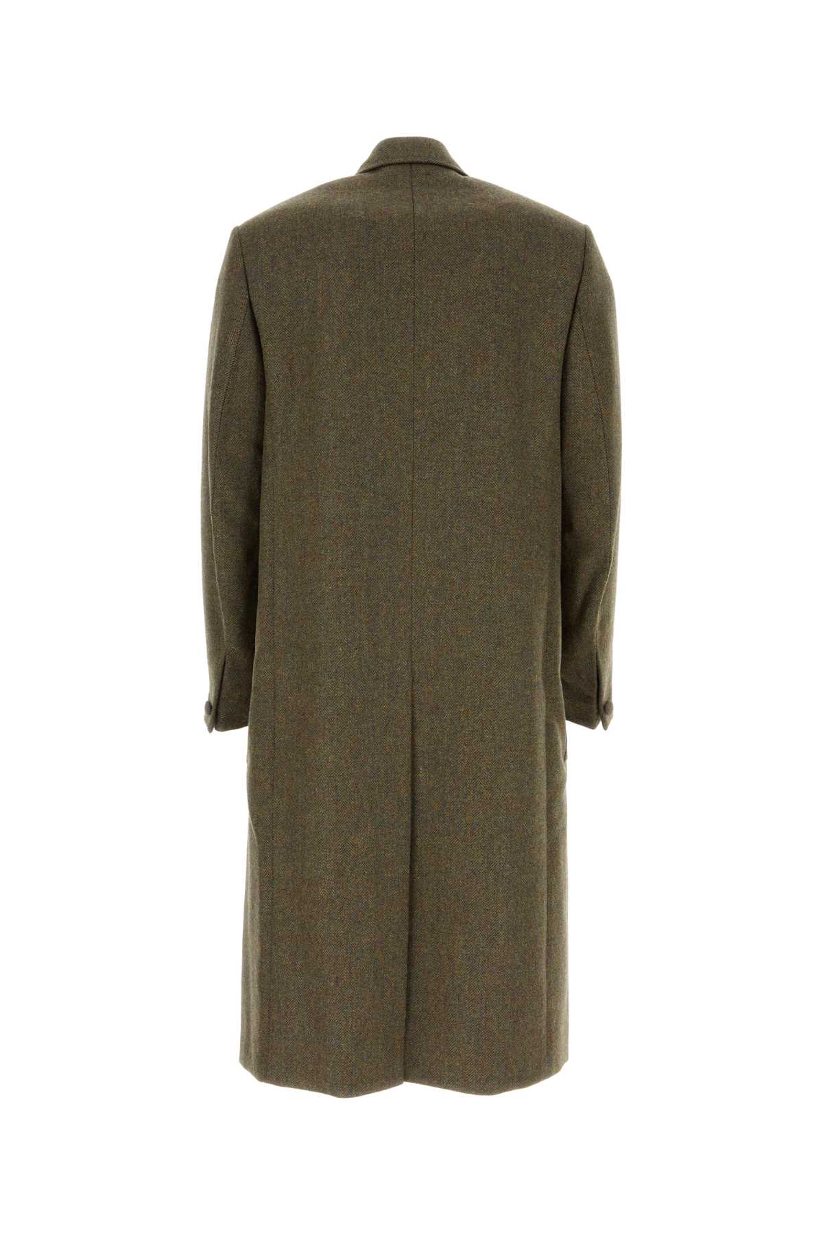 Shop Givenchy Khaki Wool Oversize Coat In Lightkhaki