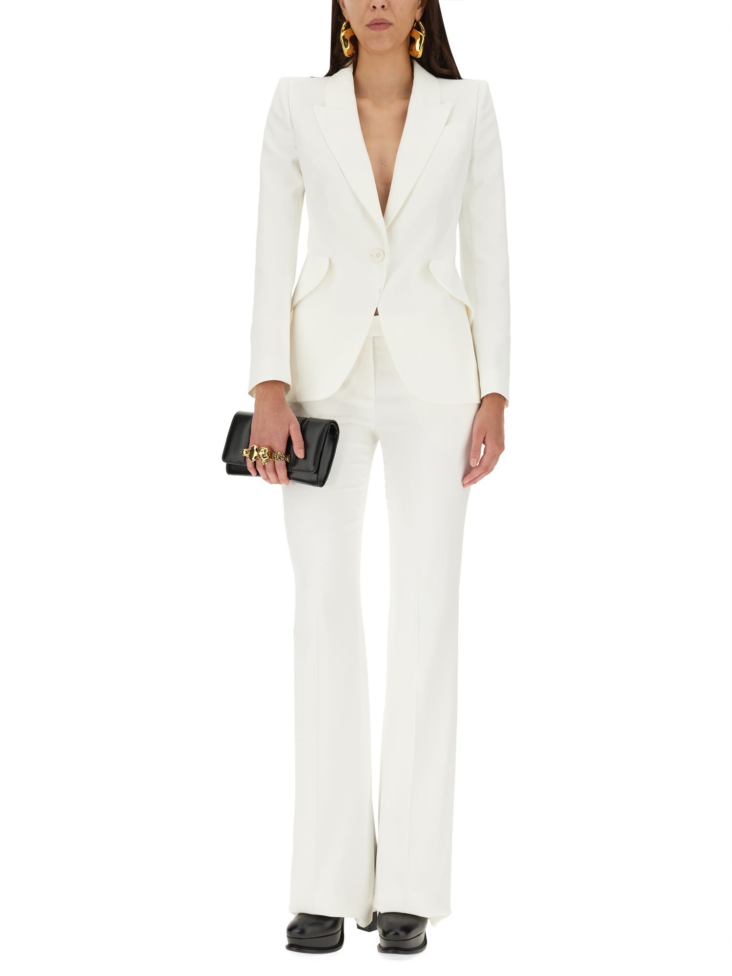 Alexander Mcqueen Pants In White Viscose In White