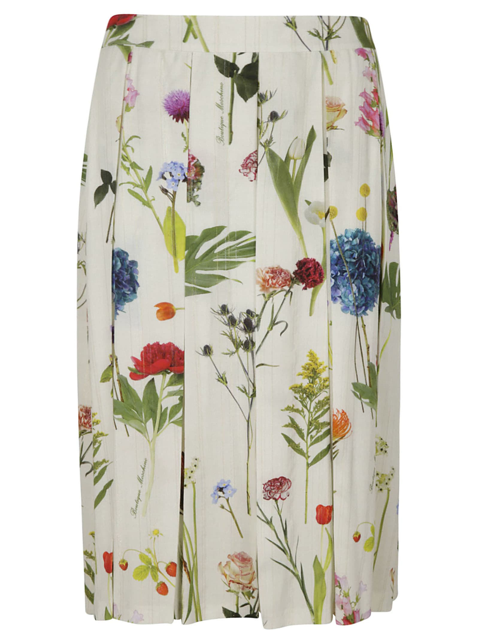 Moschino Floral Print Pleated Skirt