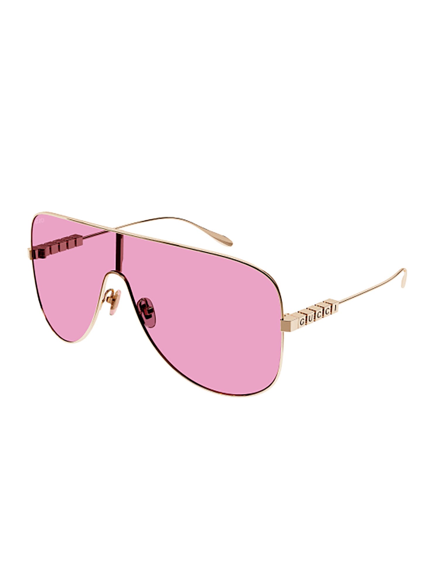 Shop Gucci Gg1436s Sunglasses In Gold Gold Pink