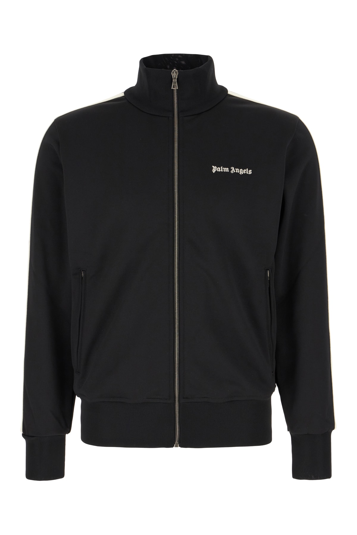 Shop Palm Angels Black Polyester Sweatshirt In Black Off White